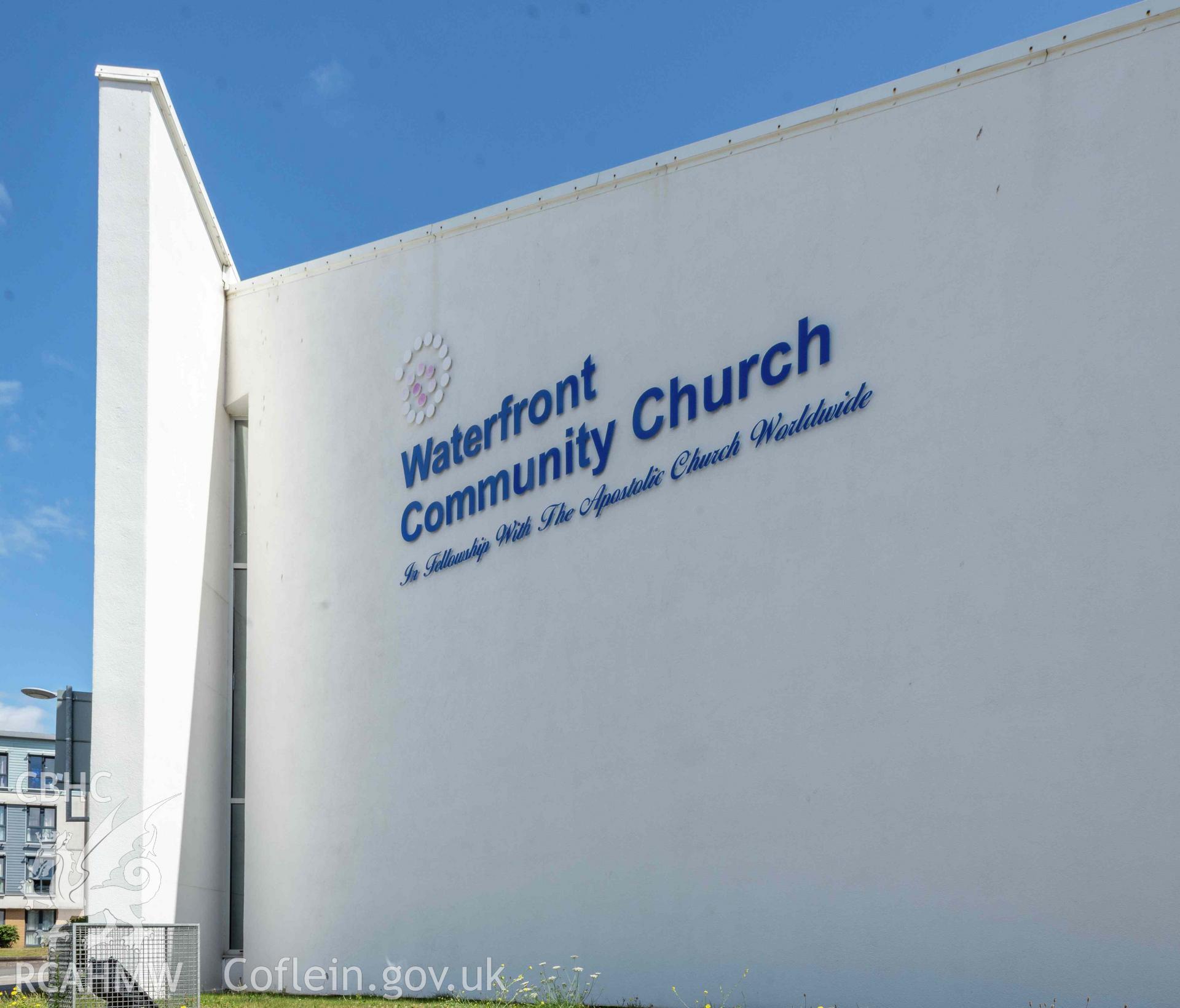 Waterfront Community Church, exterior of western elevation from south-west.