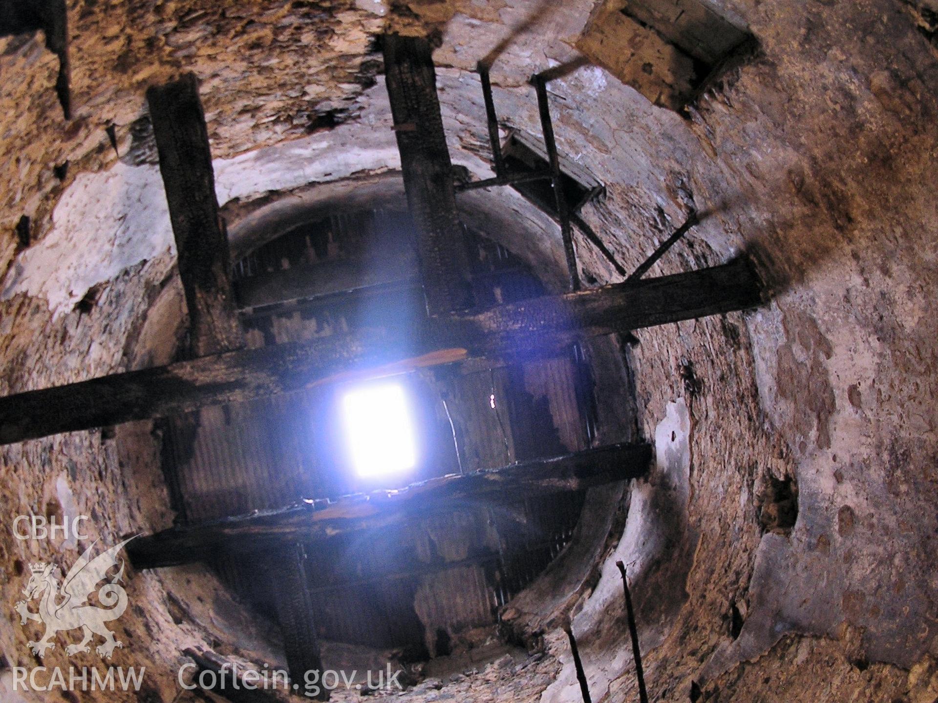 Digital photograph showing the interior of the mills roof.