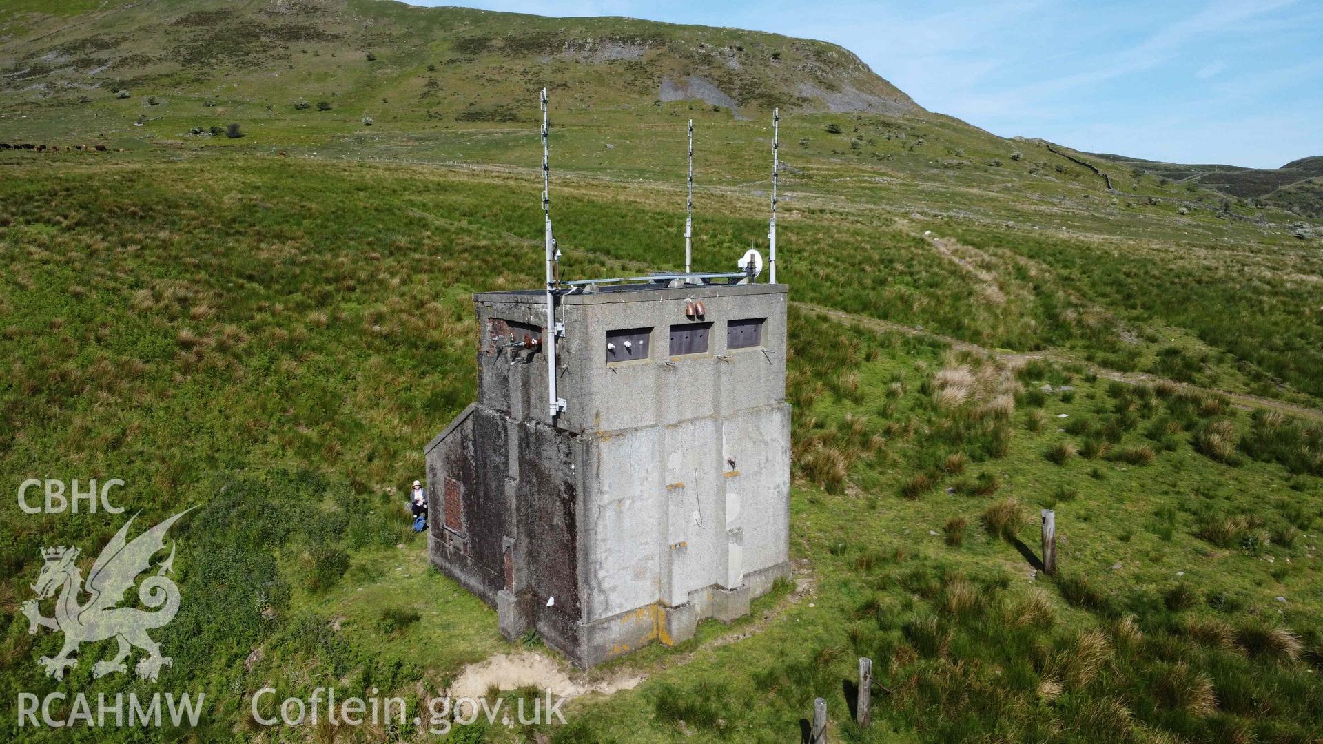 Digital photograph showing the electrical transmission switching house, Llanberis. Taken in May 2023 by John Rowlands.