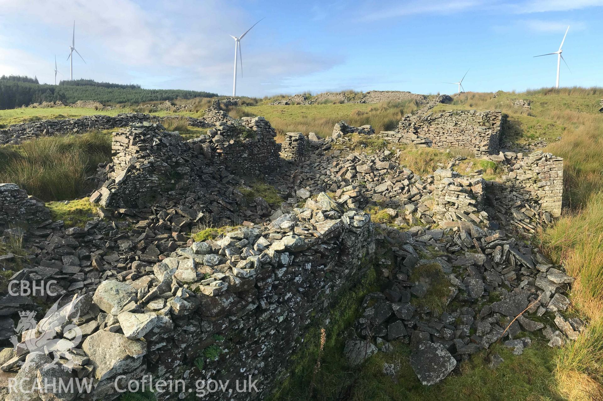 Digital photograph showing detail of remaining walls at Ton Mawr, produced by Paul Davis in 2020