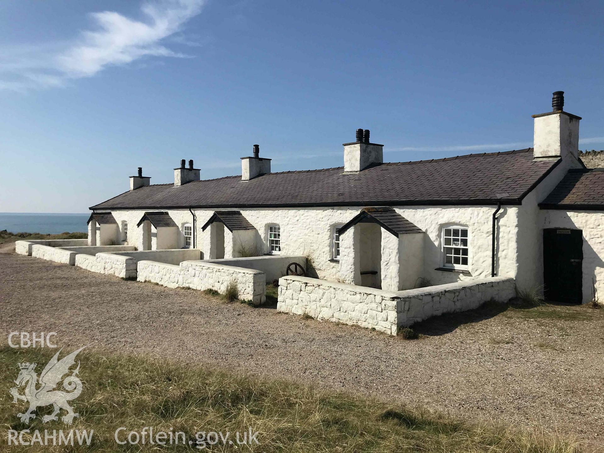 Digital photograph showing front elevation of the Pilots House on Llanddwyn Island, produced by Paul Davis in 2020