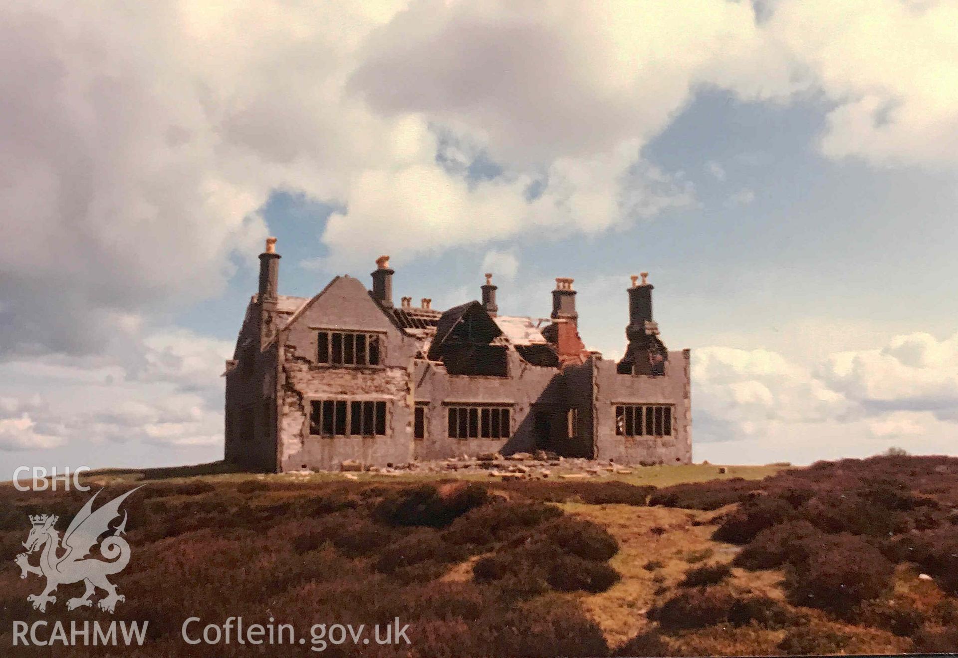 Digital photograph showing general view of Gwylfa Hiraethog. Produced by Paul Davis in c.1982