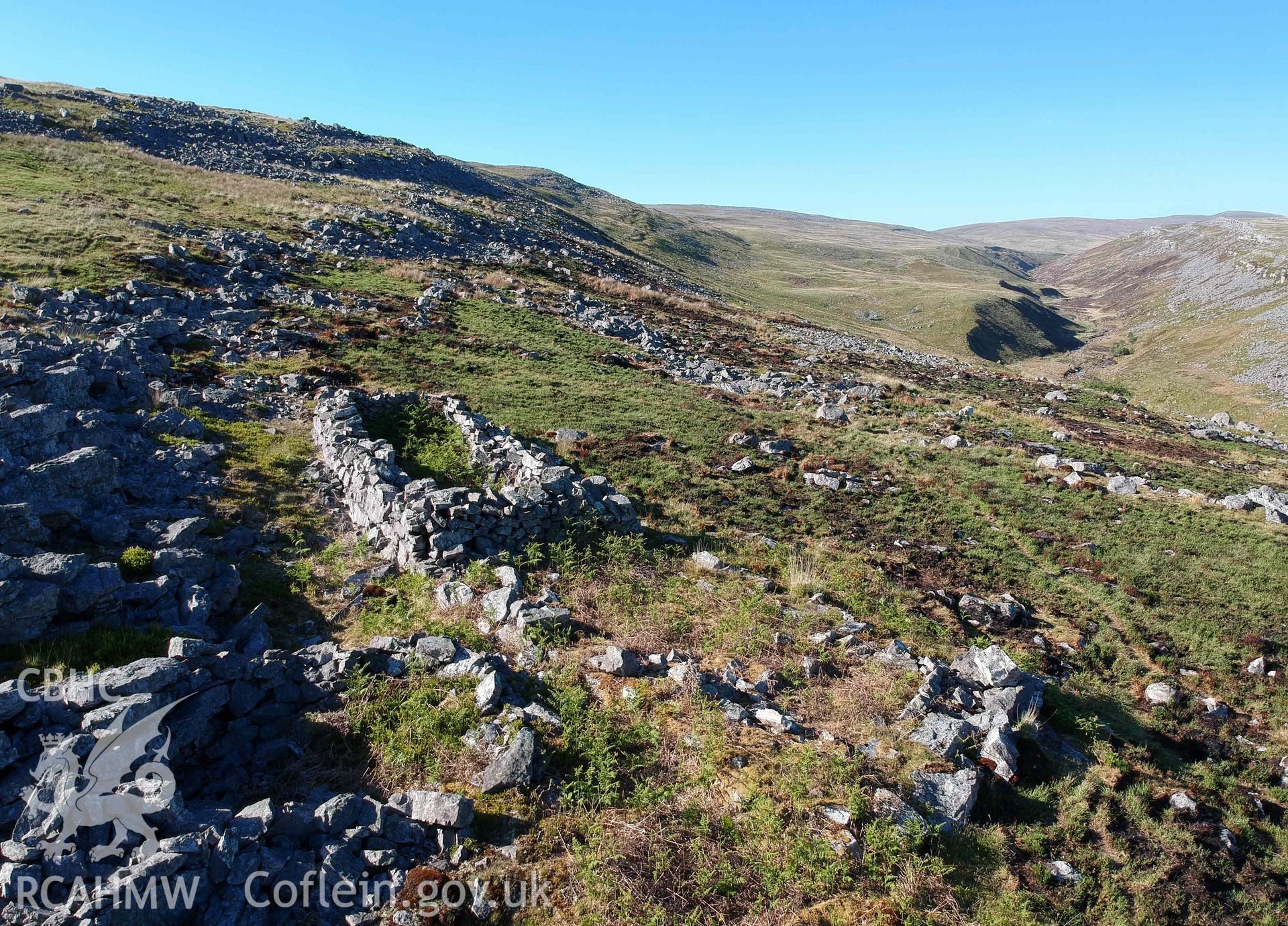 Digital photograph of Upper Cwm Twrch longhouse. Produced by Paul Davis in 2020
