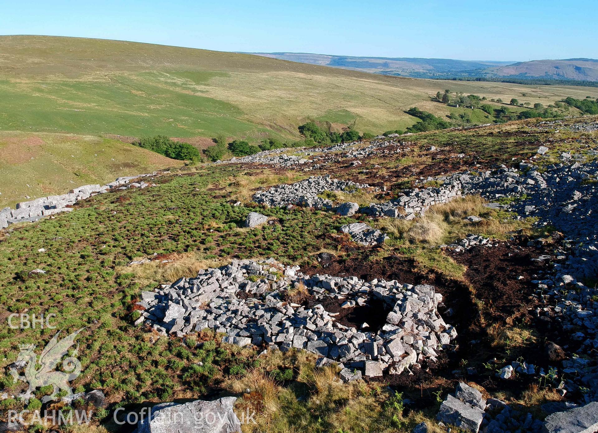 Digital photograph of Upper Cwm Twrch longhouse. Produced by Paul Davis in 2020