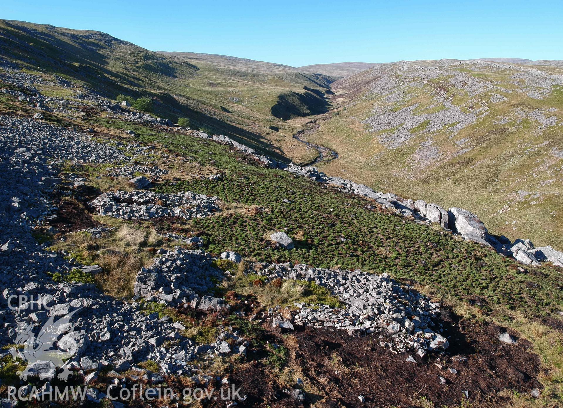 Digital photograph of Upper Cwm Twrch longhouse. Produced by Paul Davis in 2020