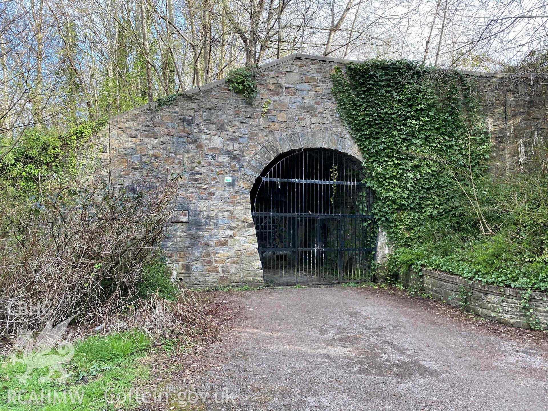 Digital photograph showing external view of Trevithick's Tunnel. Produced by Paul Davis in 2020
