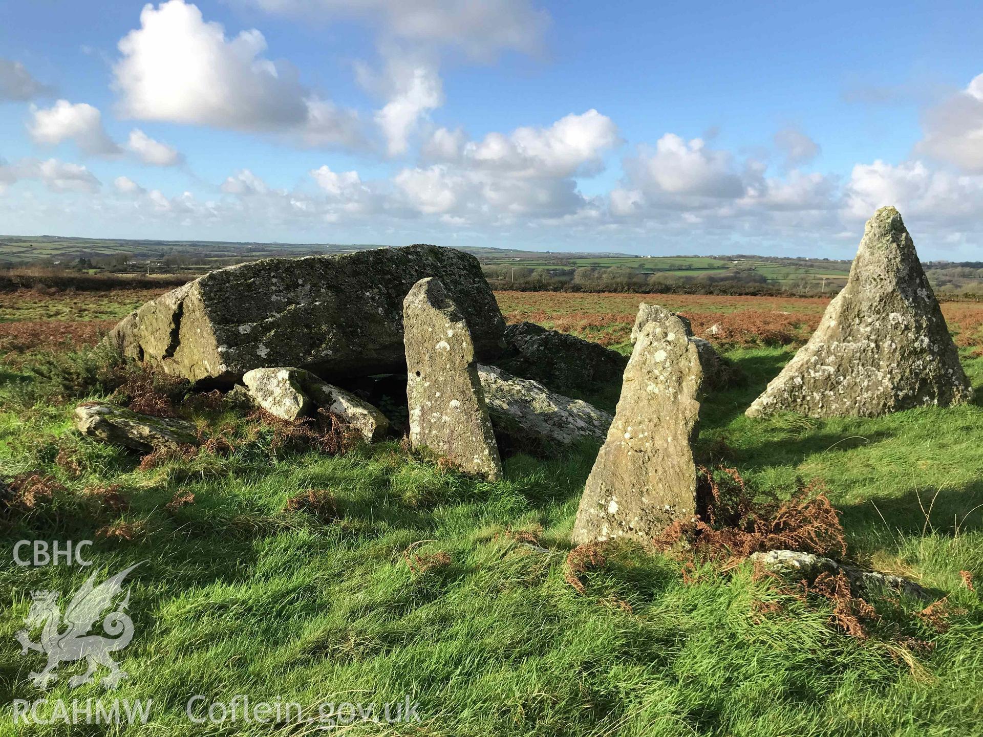Digital photograph of Carn Turne chambered tomb, produced by Paul Davis in 2020