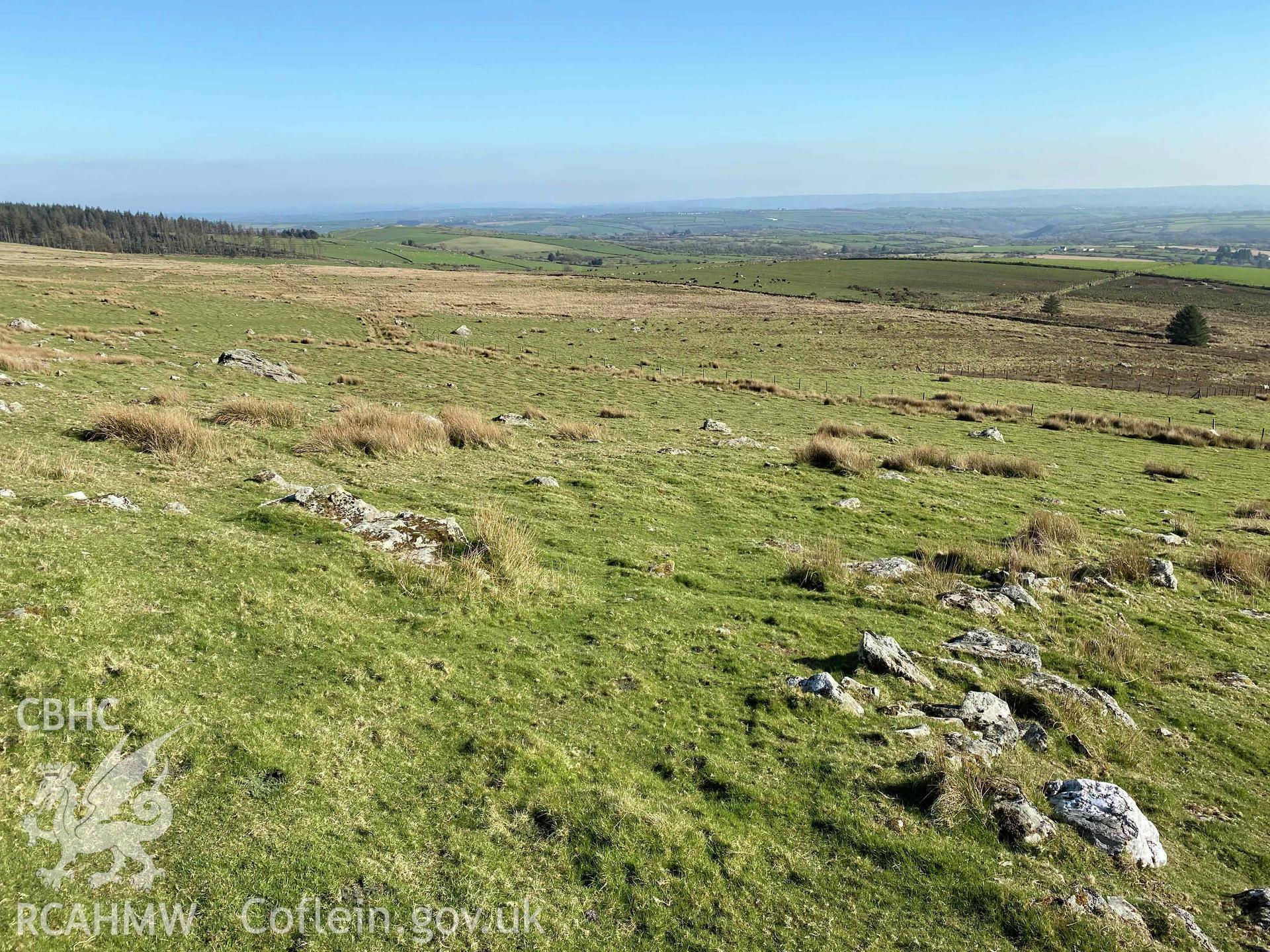 Digital photograph of Carn Afr settlement and sheepfold, produced by Paul Davis in 2020