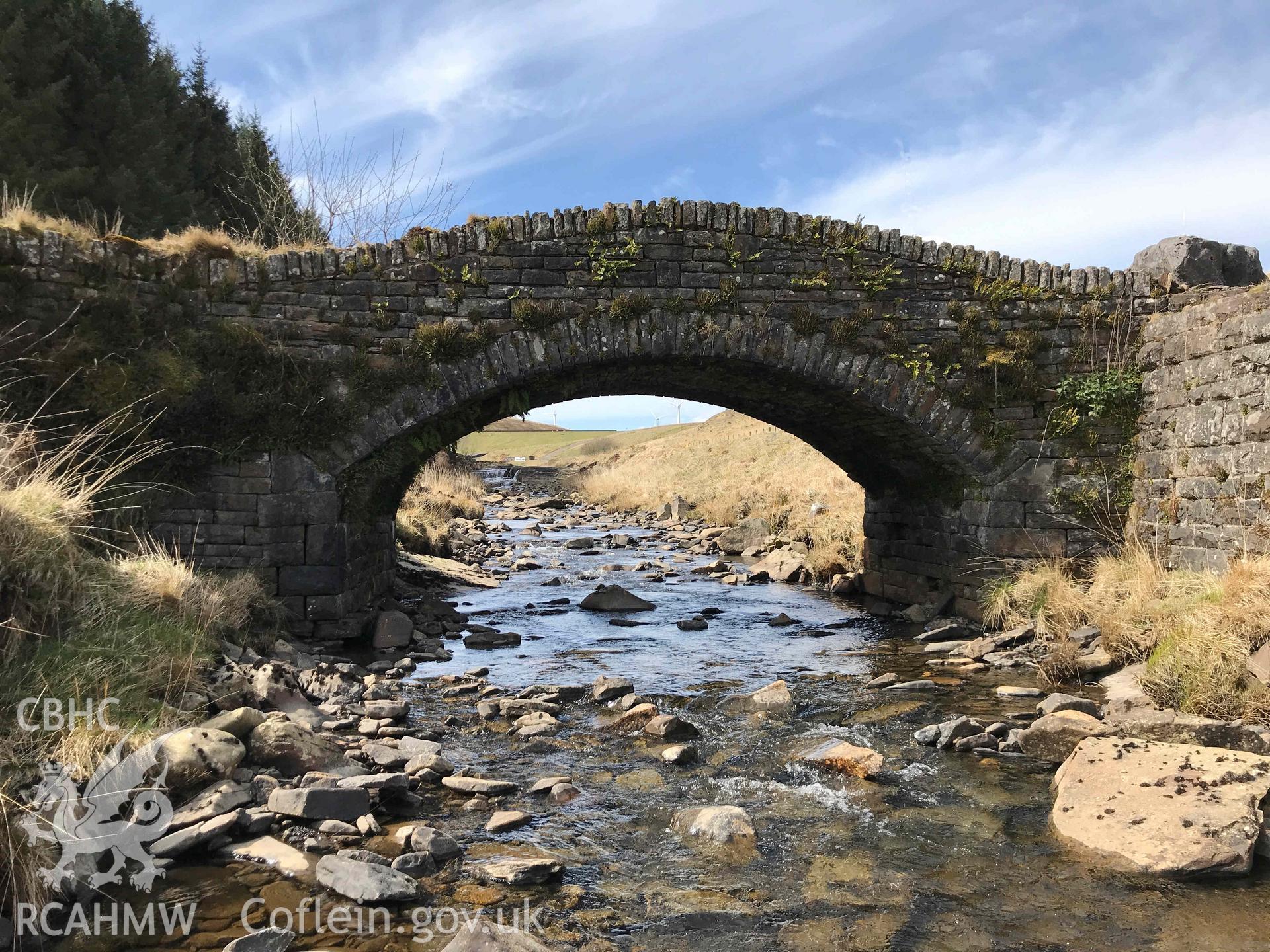 Digital photograph of Pont Lluest-Wen, Rhondda Fach, produced by Paul Davis in 2020