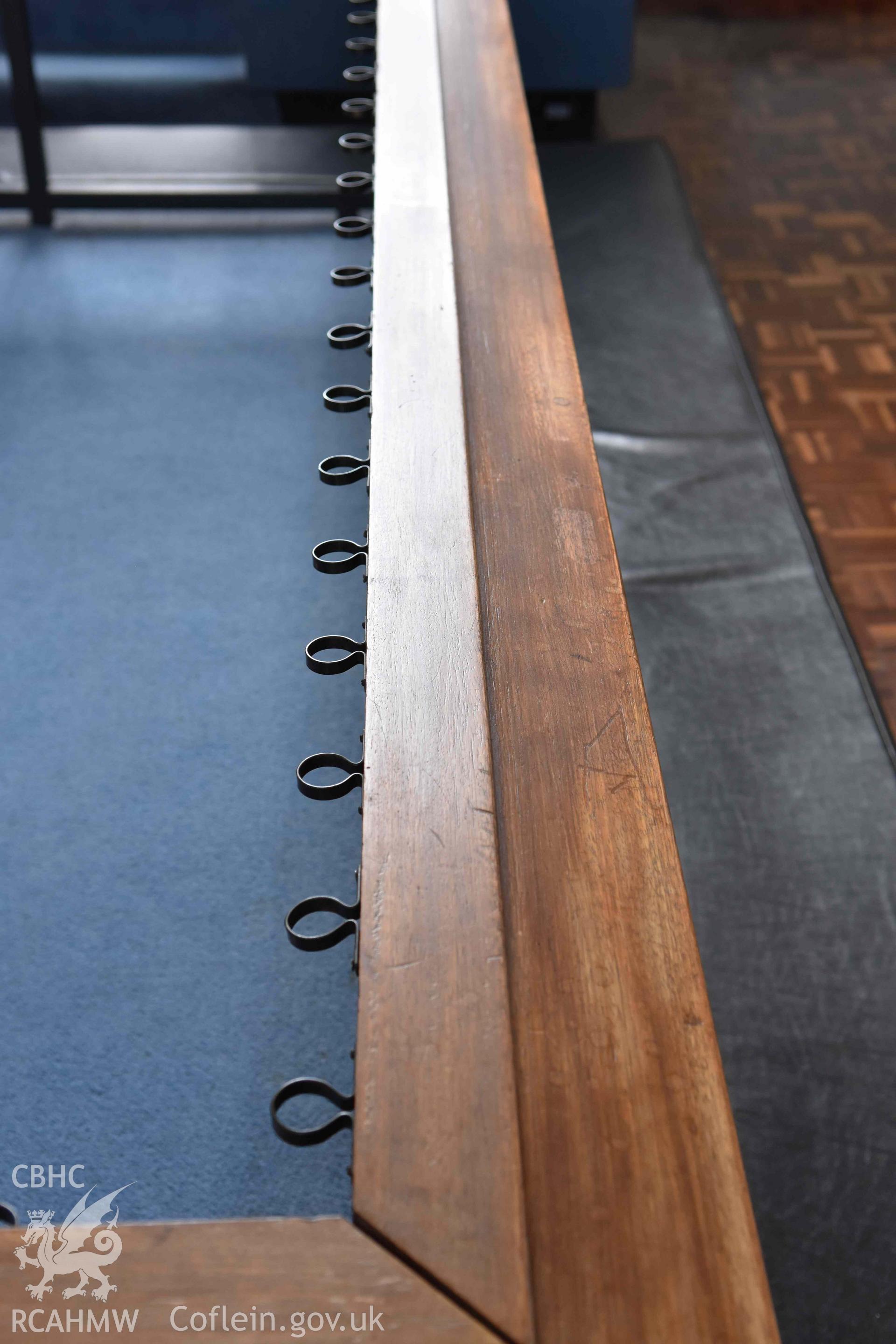 Detail of communion glass holders - part of a photographic survey of St David's Methodist Chapel, Barry, carried out in July 2021.