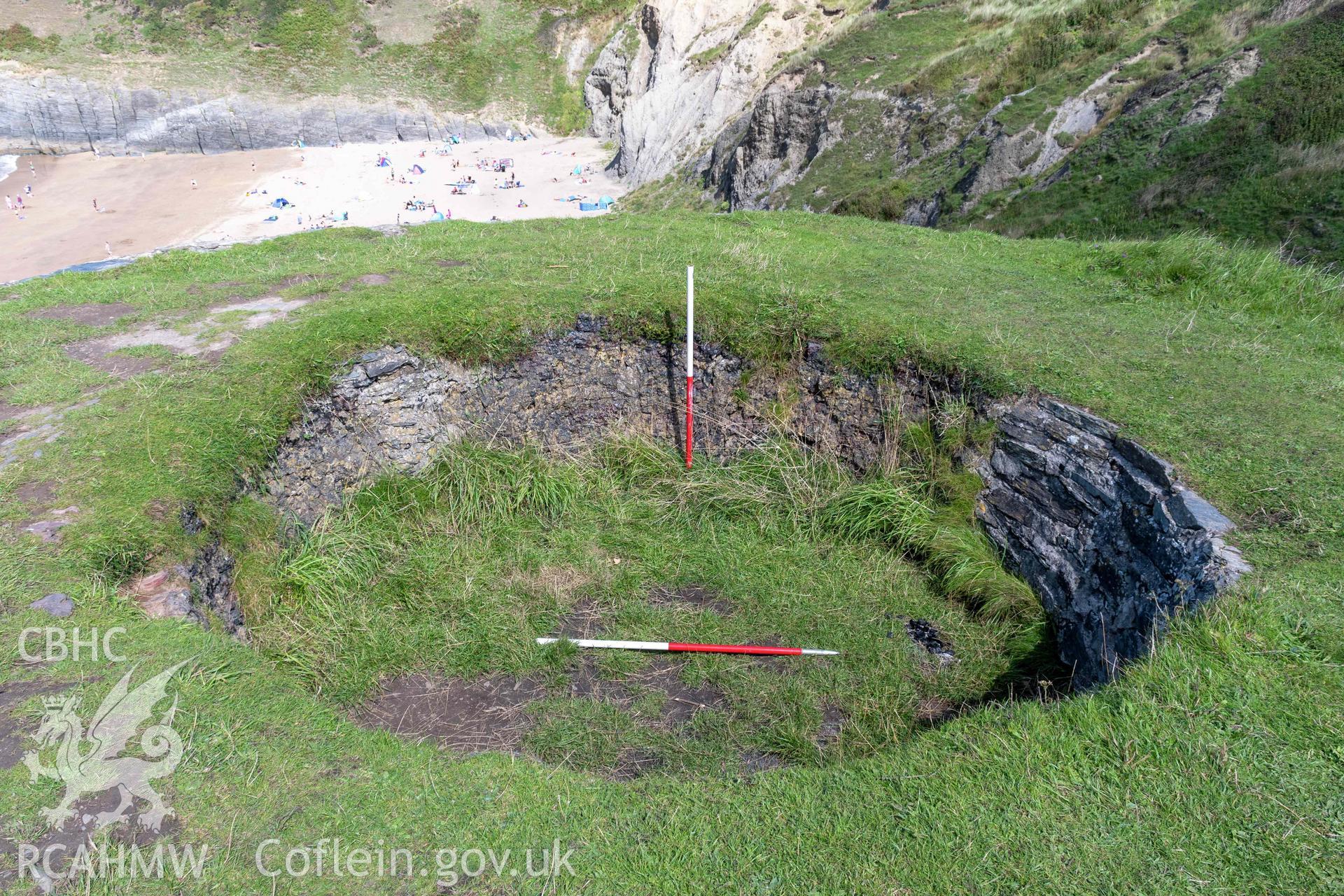 Mwnt Limekiln. Crucible (with scale).