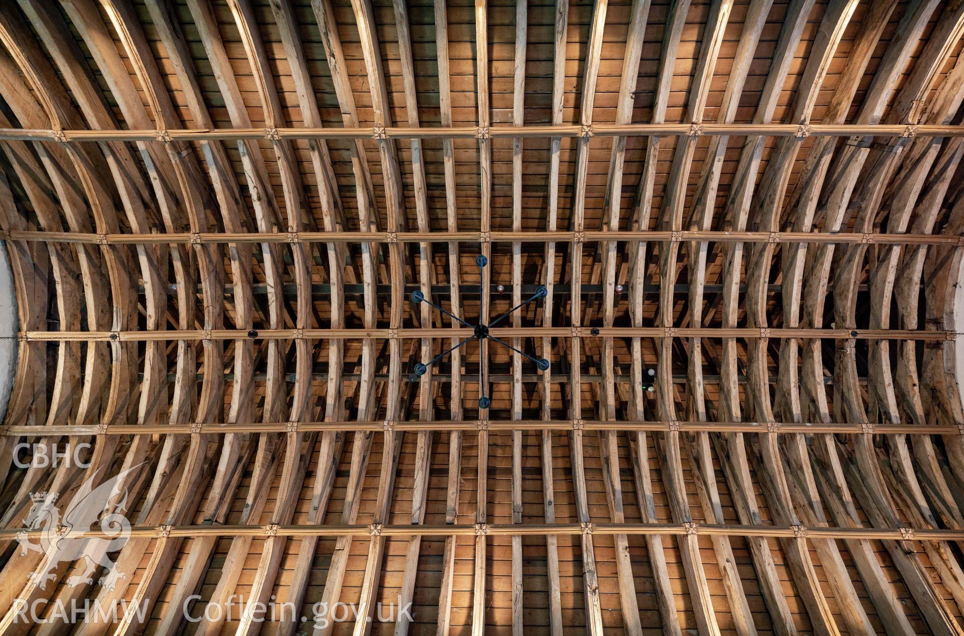St Michael's Church, Llanfihangel y Creuddyn. Nave wagon roof.