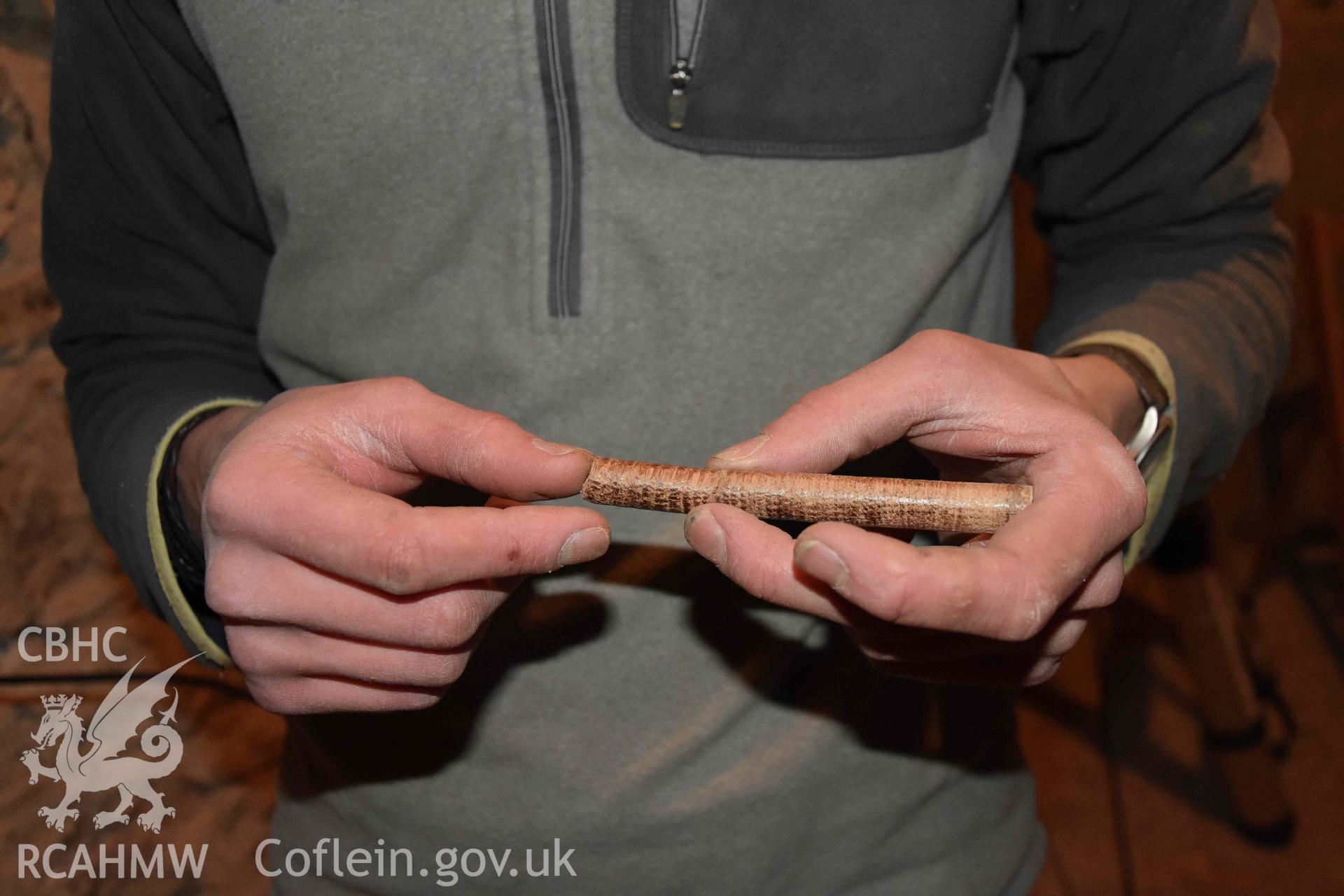 St Michael's Church, Llanfihangel y Creuddyn. Dendro core sample.