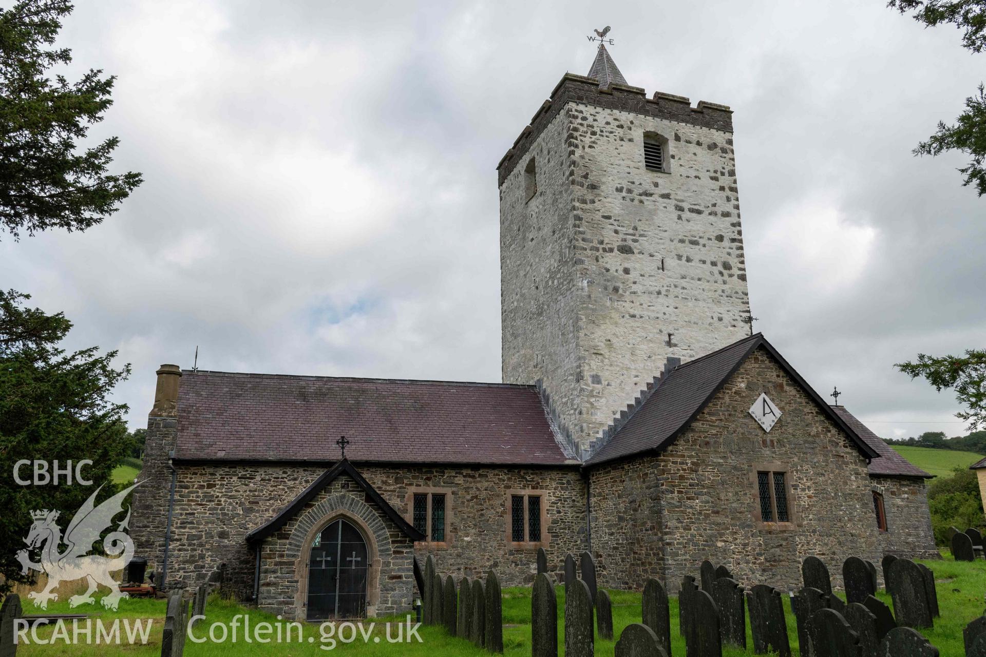 St Michael's Church, Llanfihangel y Creuddyn. Exterior view from the south.