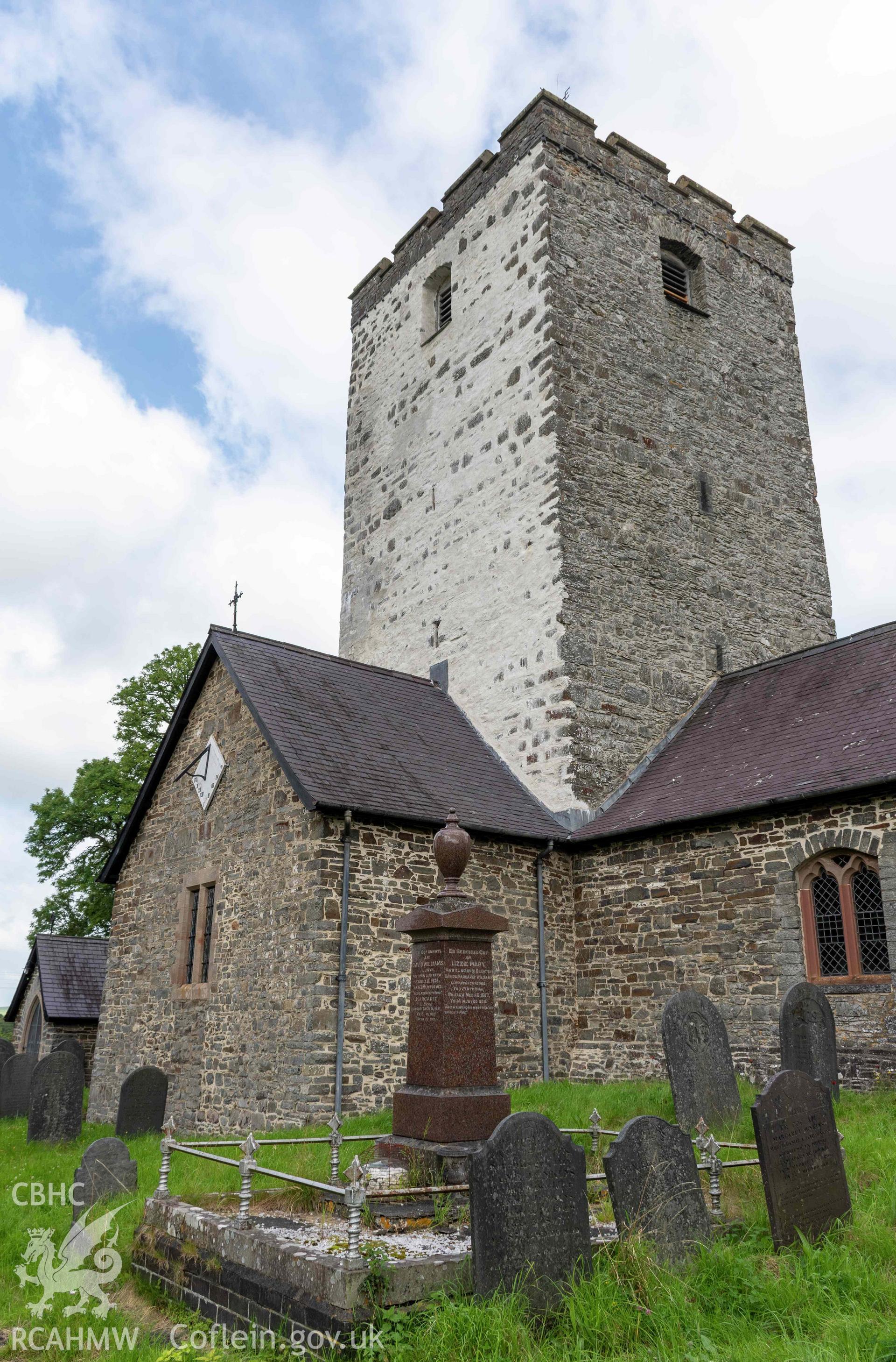 St Michael's Church, Llanfihangel y Creuddyn. Exterior view from the southeast.