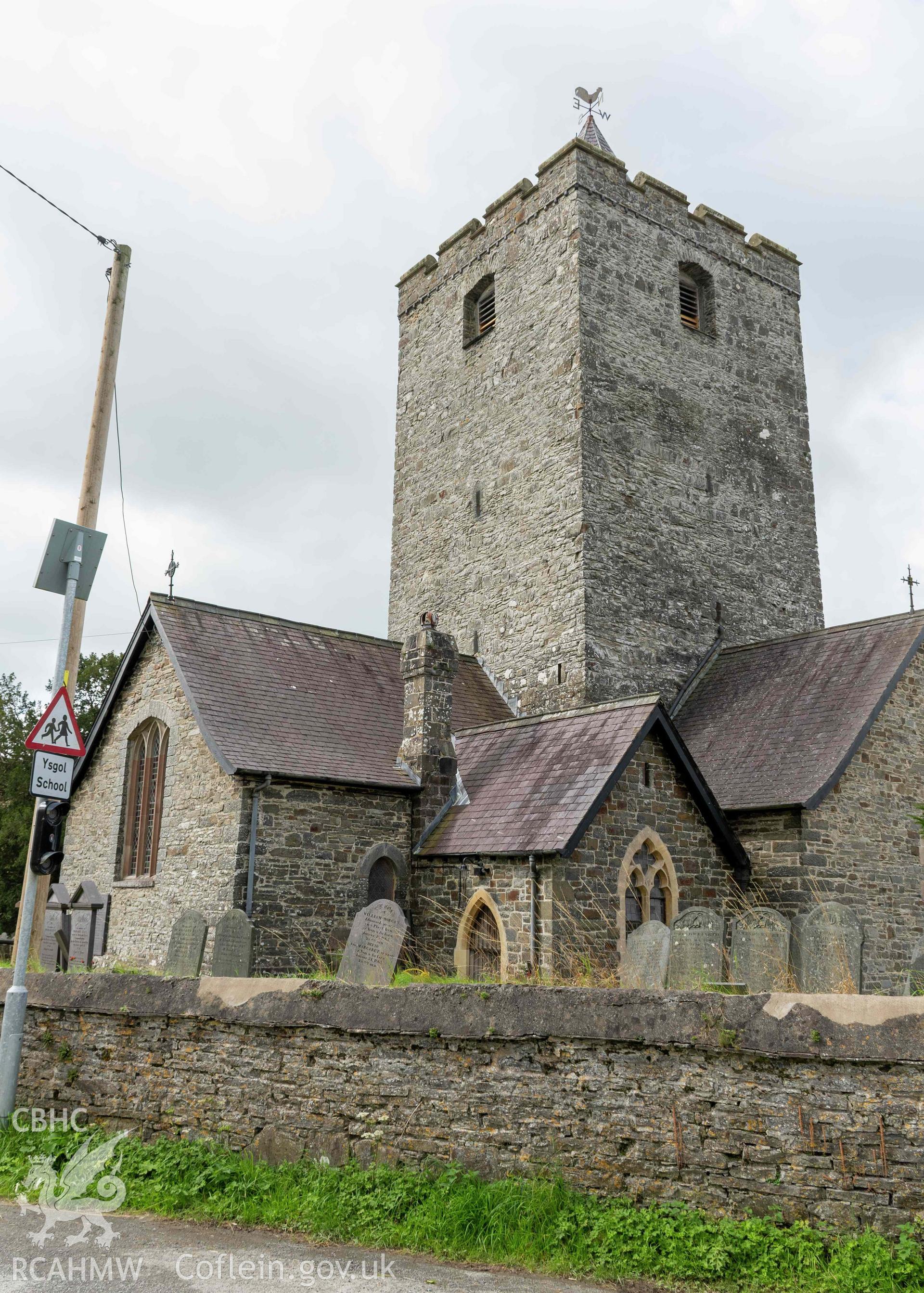 St Michael's Church, Llanfihangel y Creuddyn. Exterior view from the northeast.