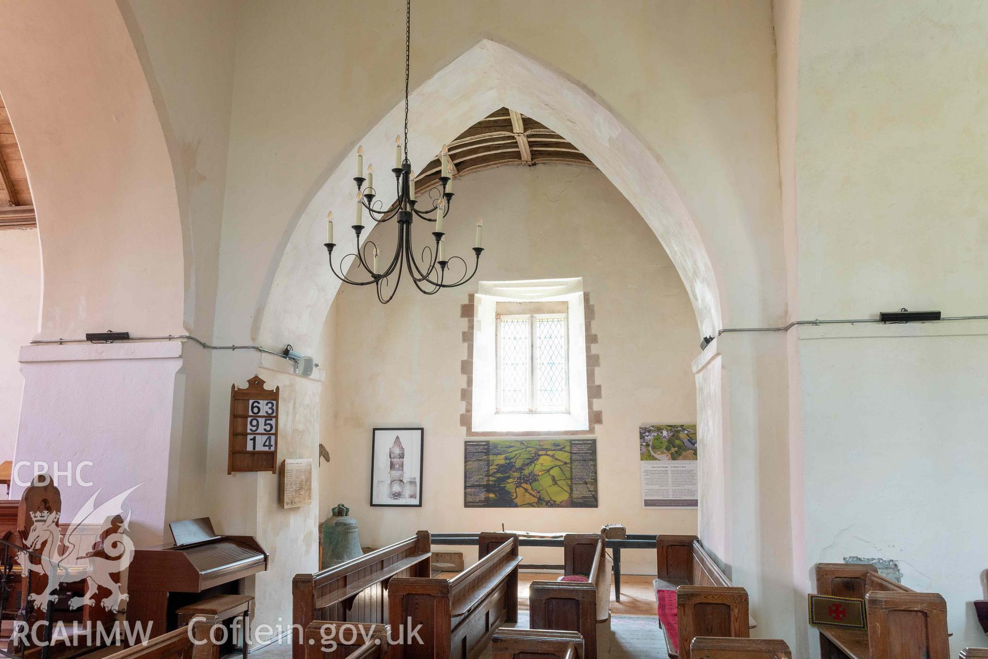 St Michael's Church, Llanfihangel y Creuddyn. Interior view. South transept from crossing.