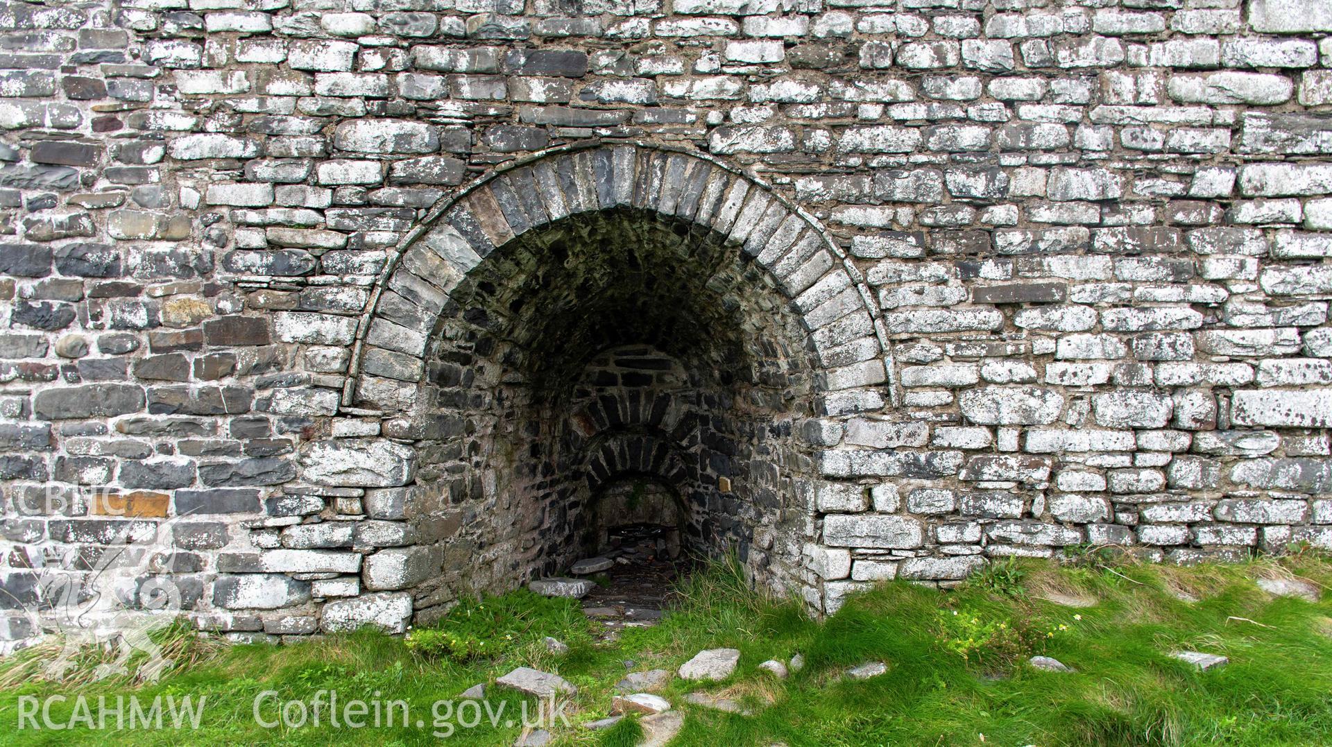 Wallog Limekiln. Kiln-eye, south face.