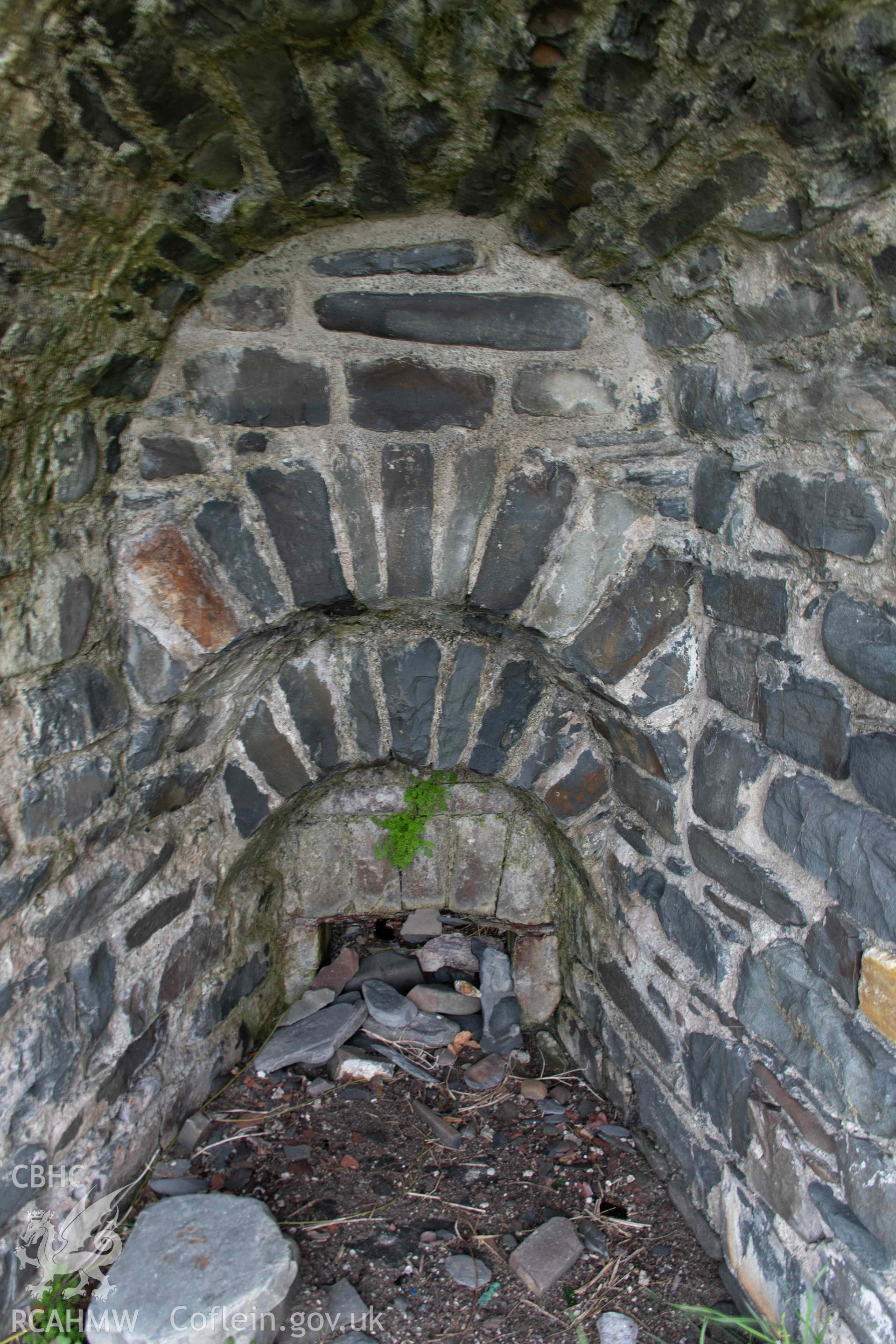 Wallog Limekiln. Draw-hole, south kiln-eye.