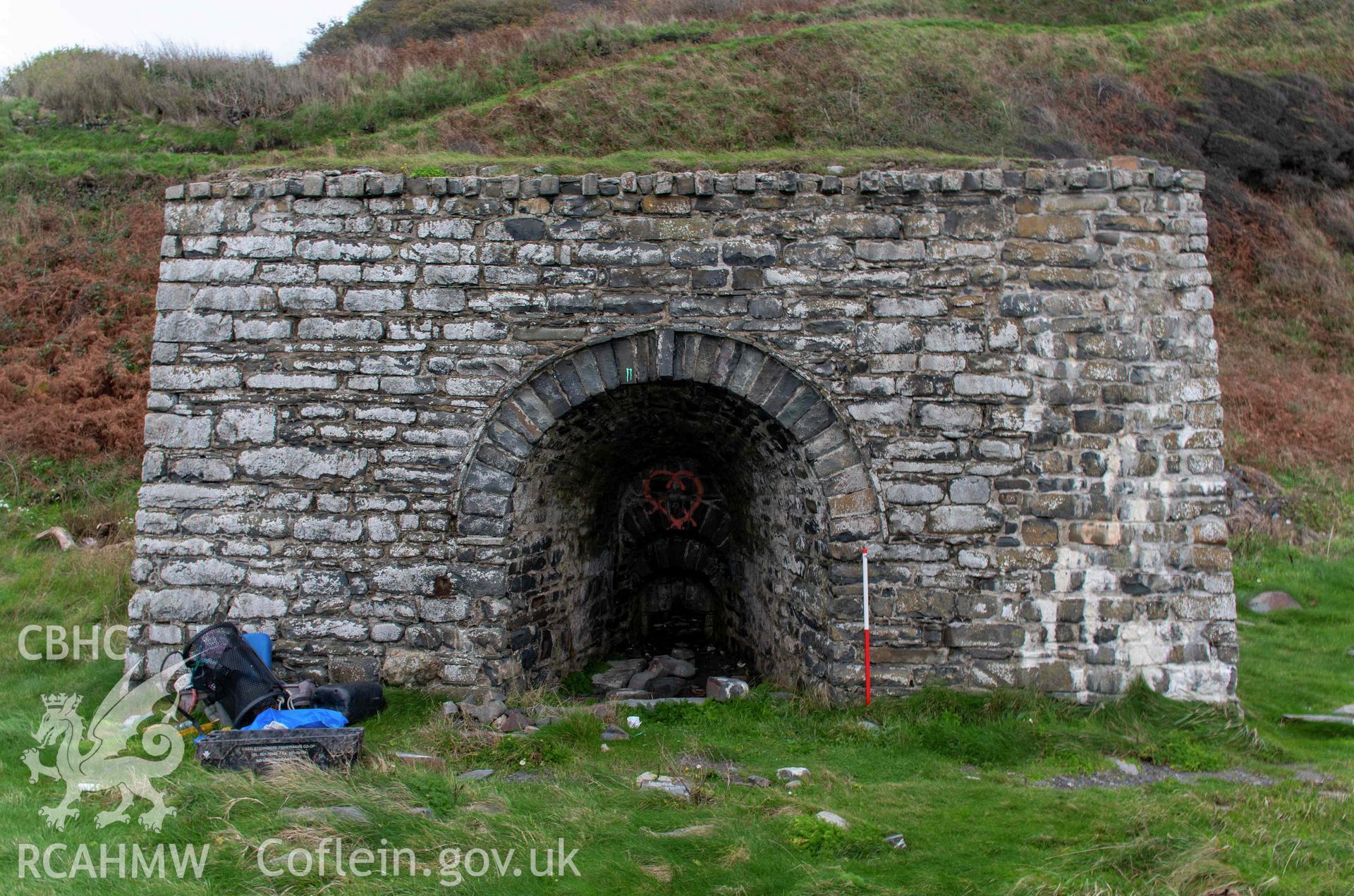 Wallog Limekiln. West face (with scale).