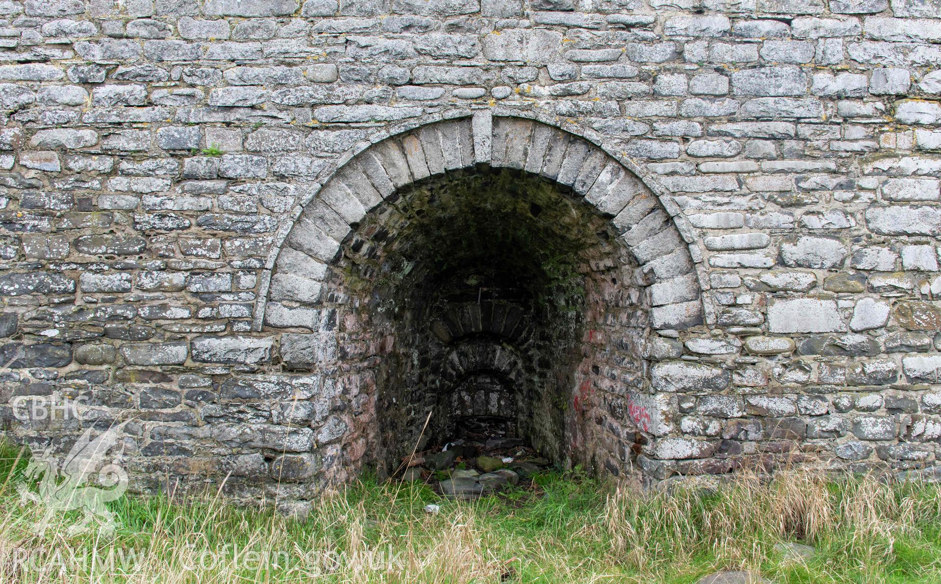 Wallog Limekiln. Kiln-eye, north face.