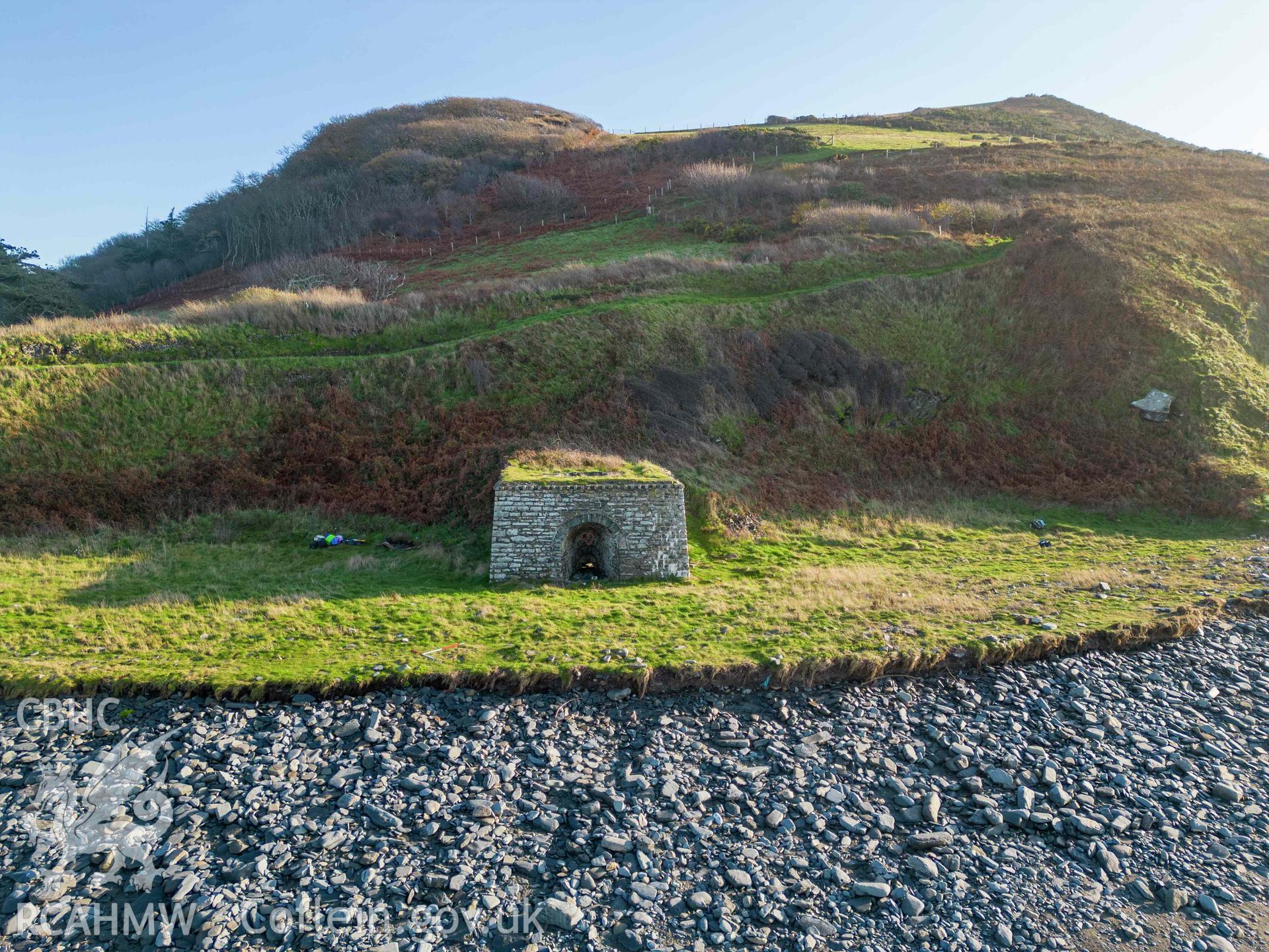 Wallog limekiln. General view from the west.