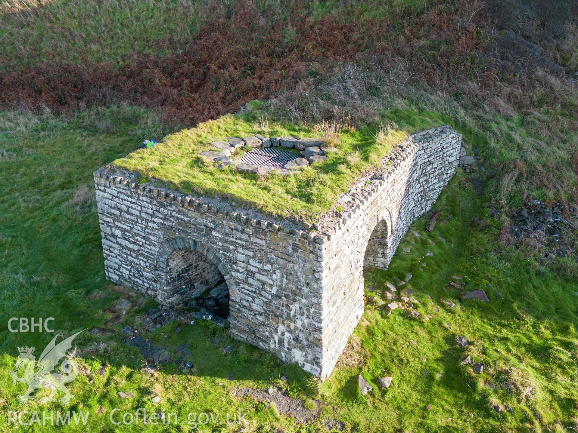 Wallog limekiln. General view from the southwest.