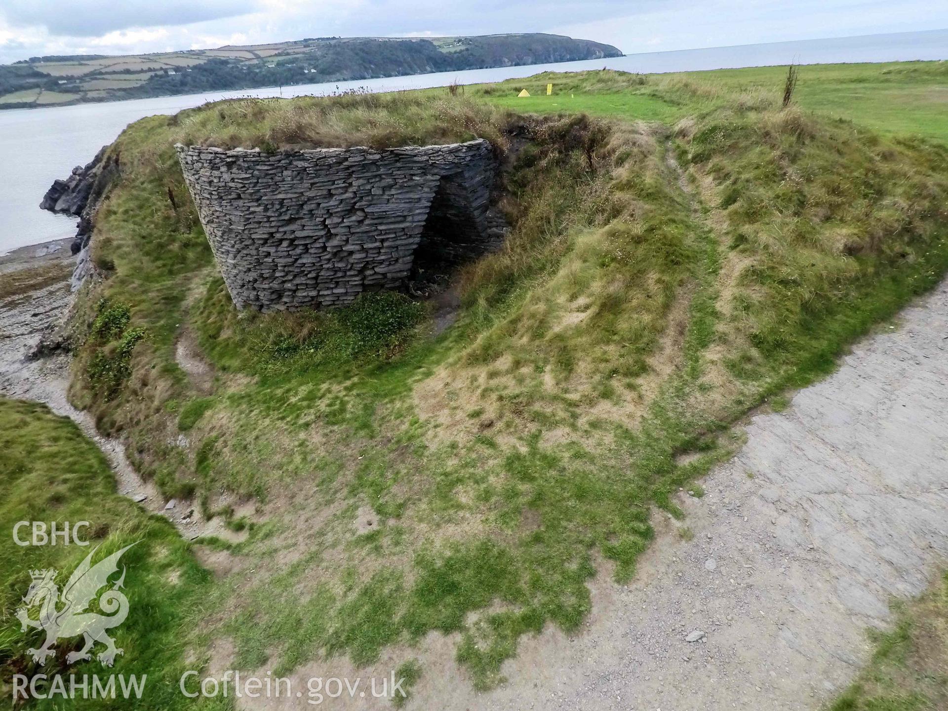 Craig y Gwbert Limekiln. General view from the east.