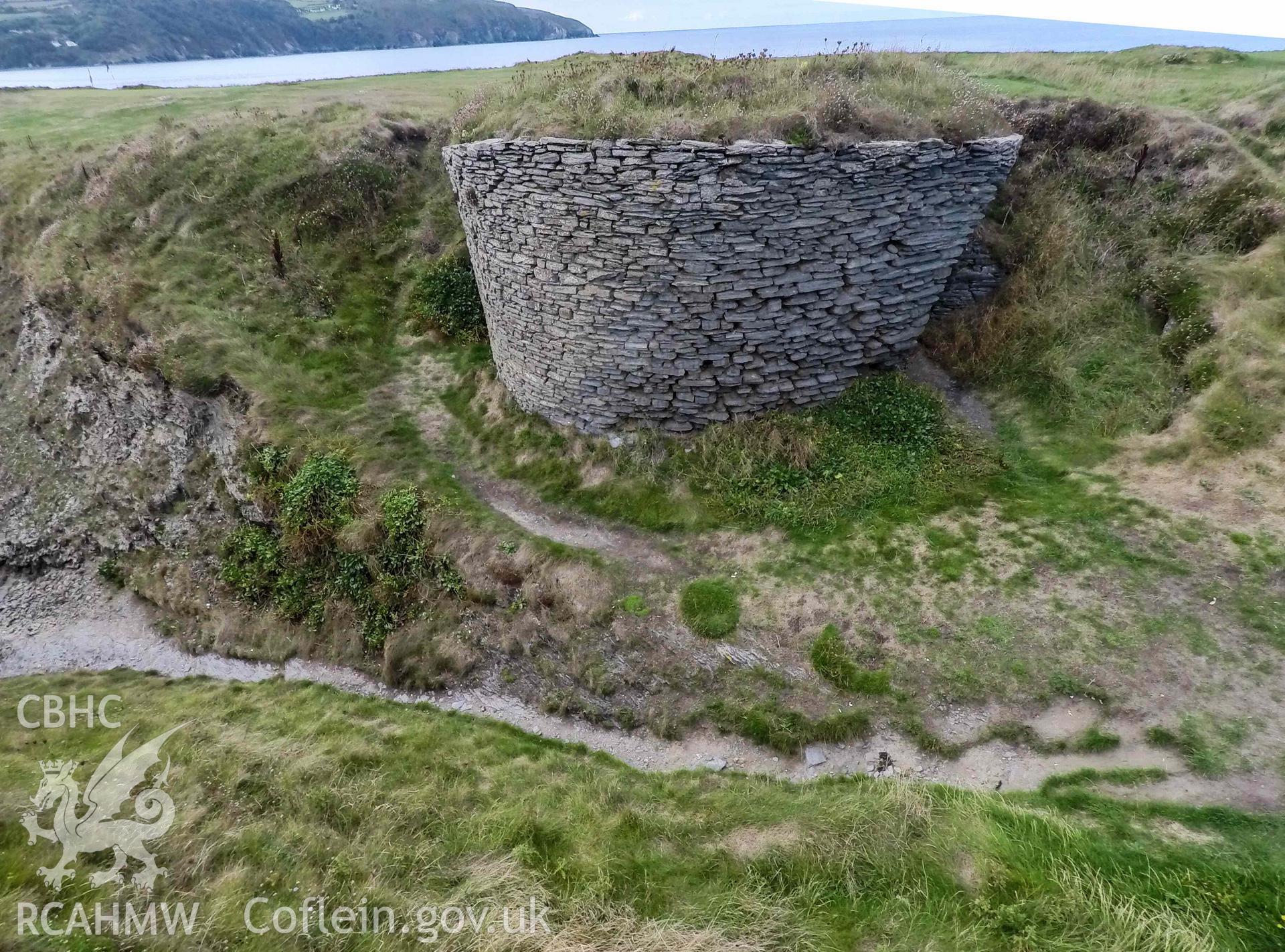 Craig y Gwbert Limekiln. General view from the southeast.