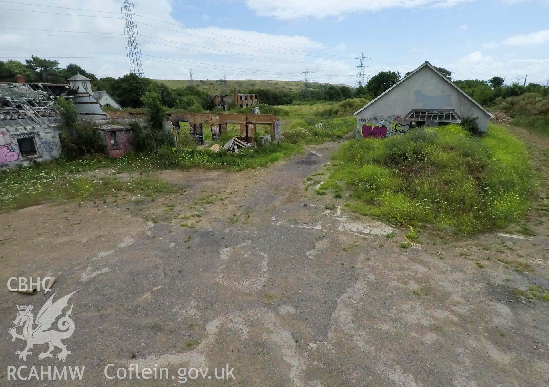 Elevated view of north west entrance courtyard, St Athan Boys Village.