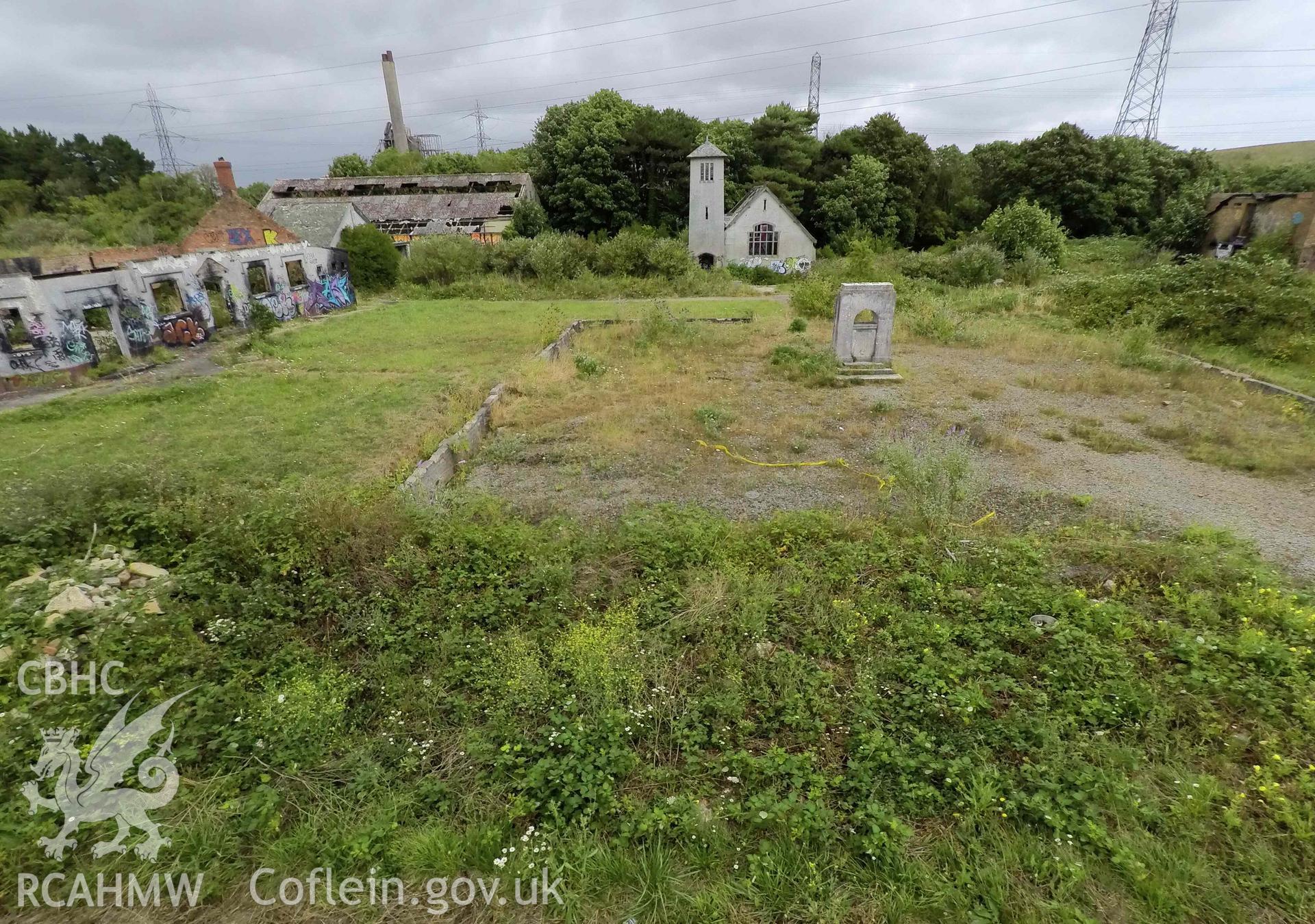 Elevated view looking south toward church. St Athan Boys Village.