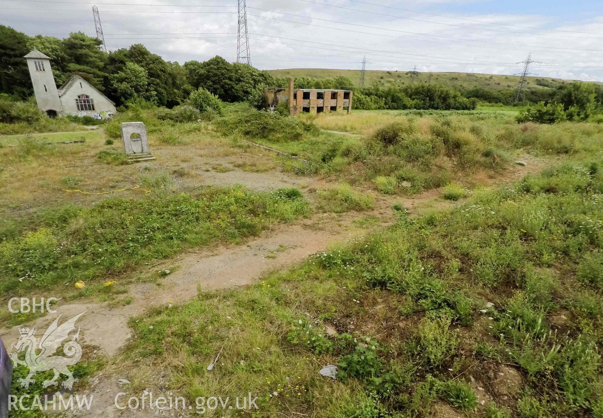 Elevated view across central quadrangle towards Ivor Llewellyn Block. St Athan Boys Village.