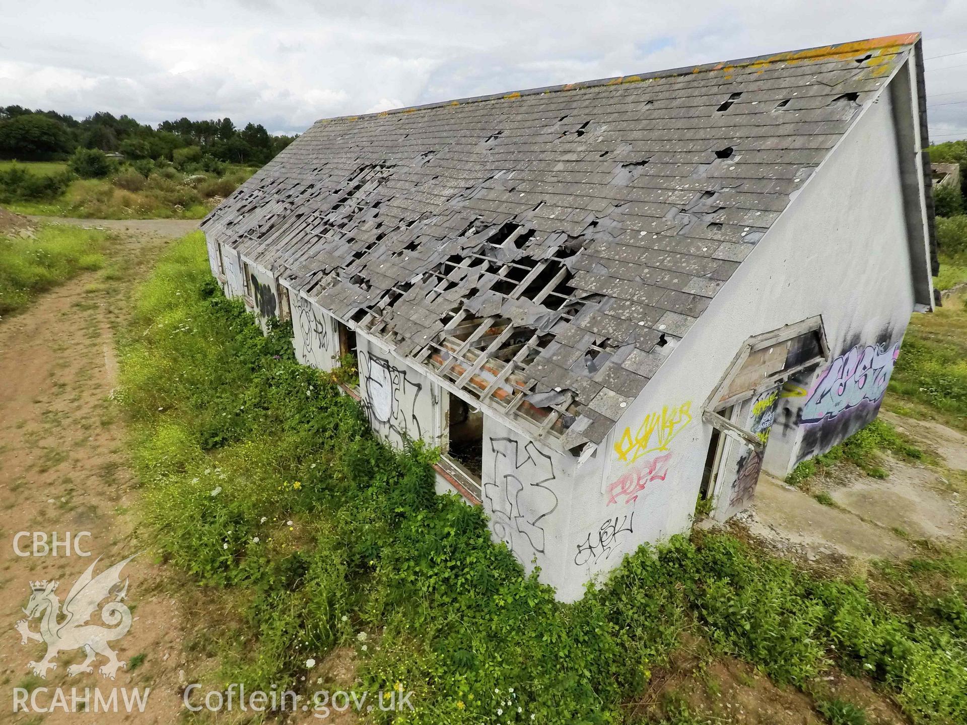 Elevated image of caretaker's bungalow. North gable entrance. St Athan Boys Village.