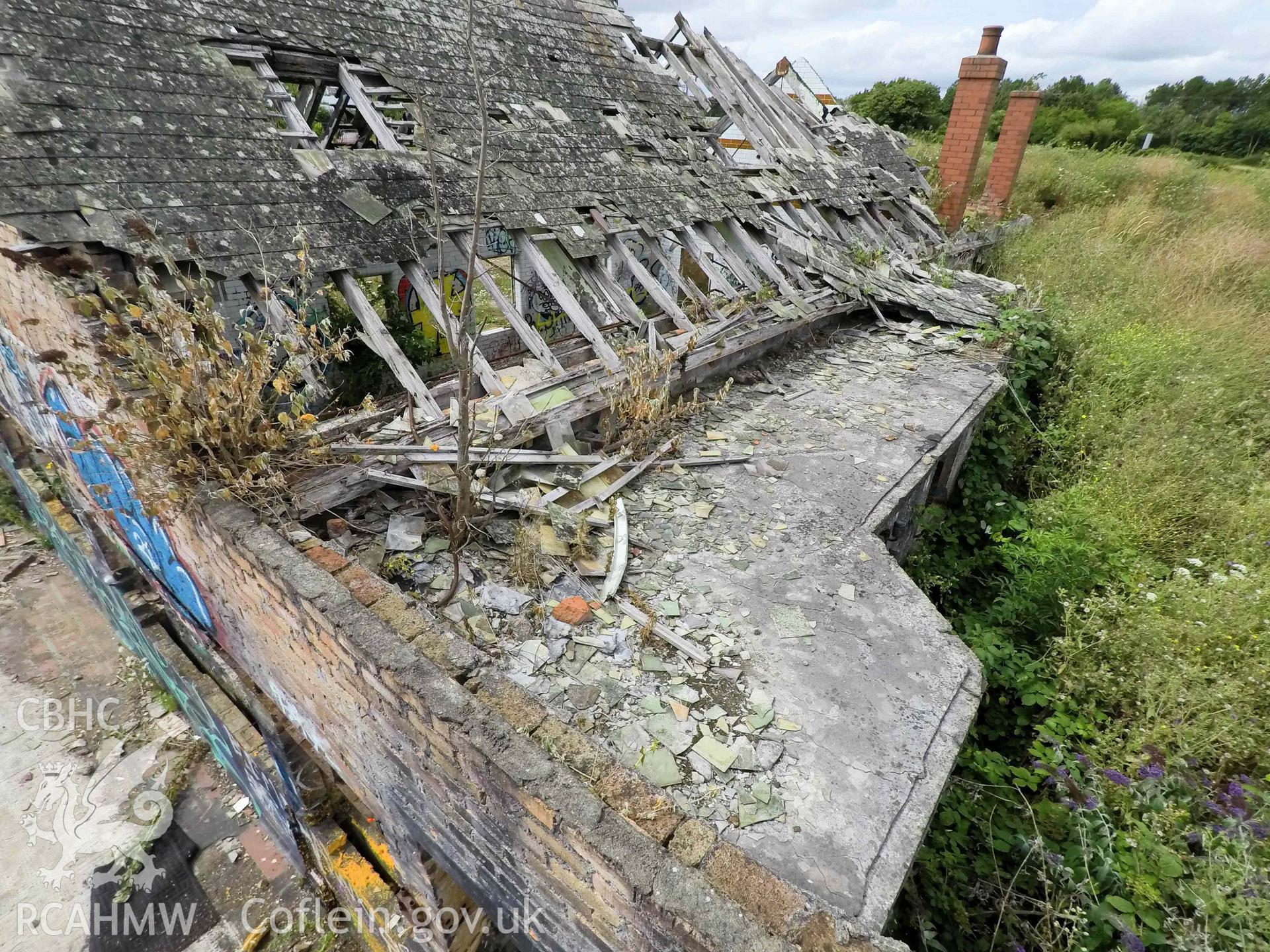 Elevated image of roof detail, north dormitories. St Athan Boys Village.