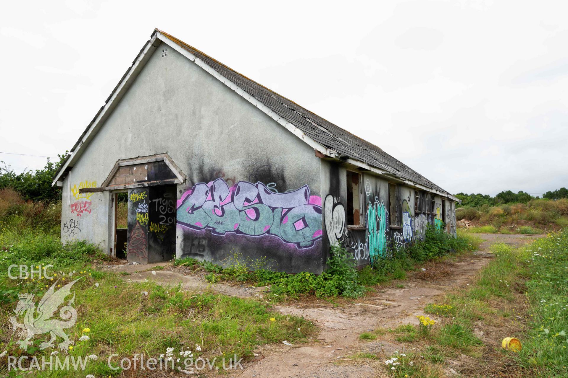 West dormitories block exterior, south gable entrance. St Athan Boys Village.