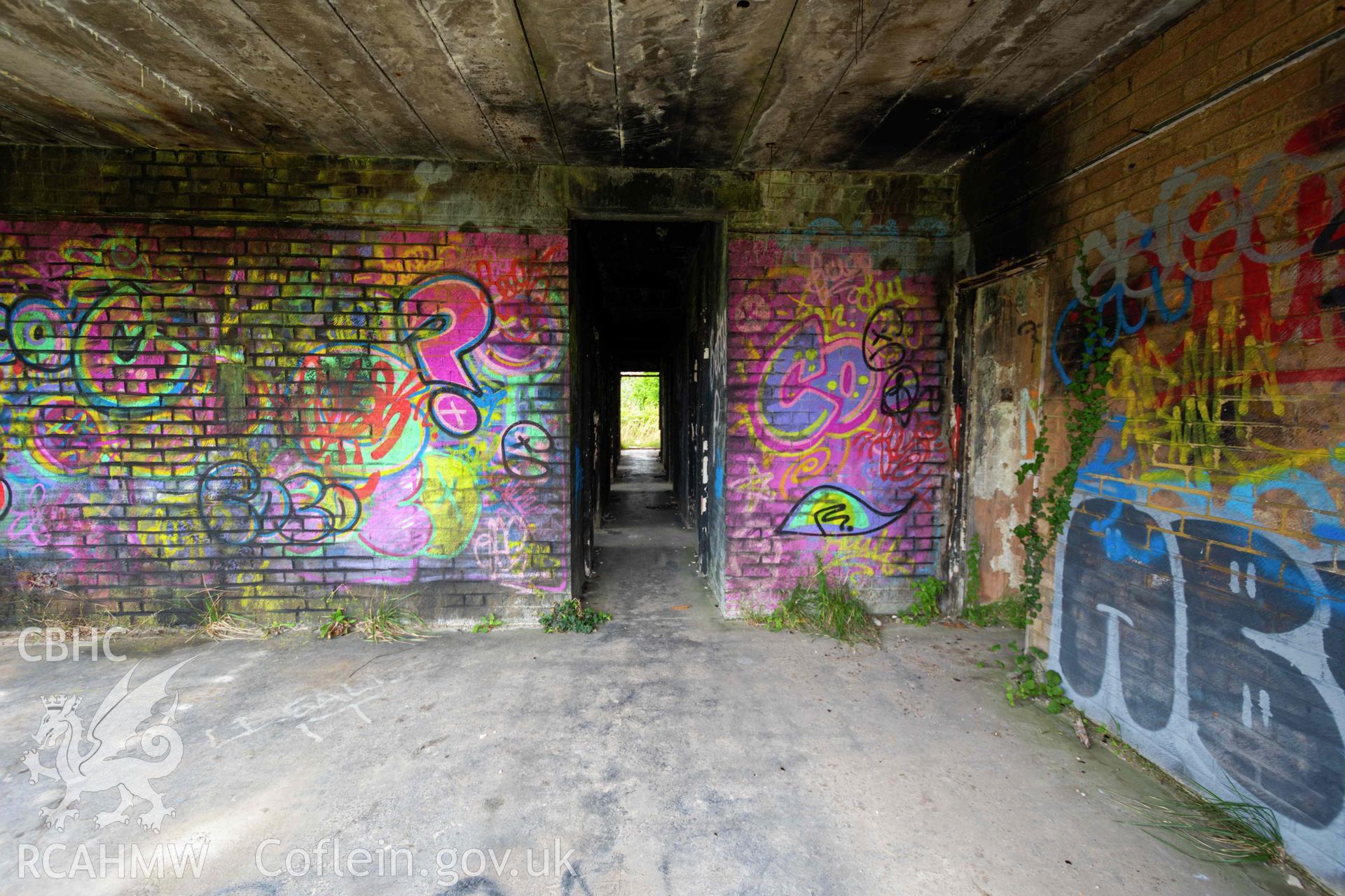 View along Ivor Llewellyn Block ground floor corridor from south side. St Athan Boys Village.