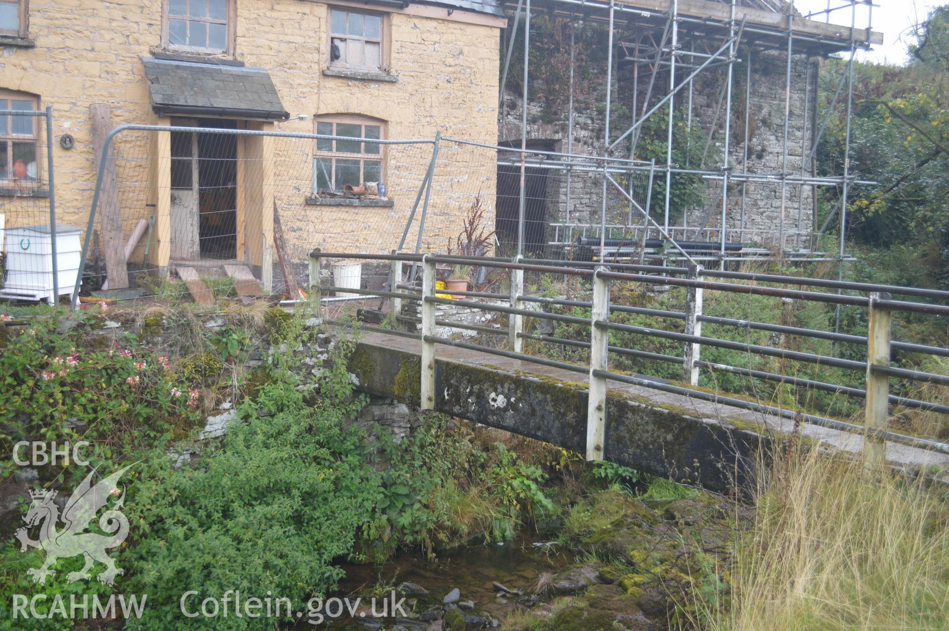Photograph showing Exterior of house and mill, from a Level 3 historic building recording of Felincamlais Farm, Libanus, carried out by Clwyd-Powys Archaeological Trust in 2022. Report no: 1899, Project no. 2651.