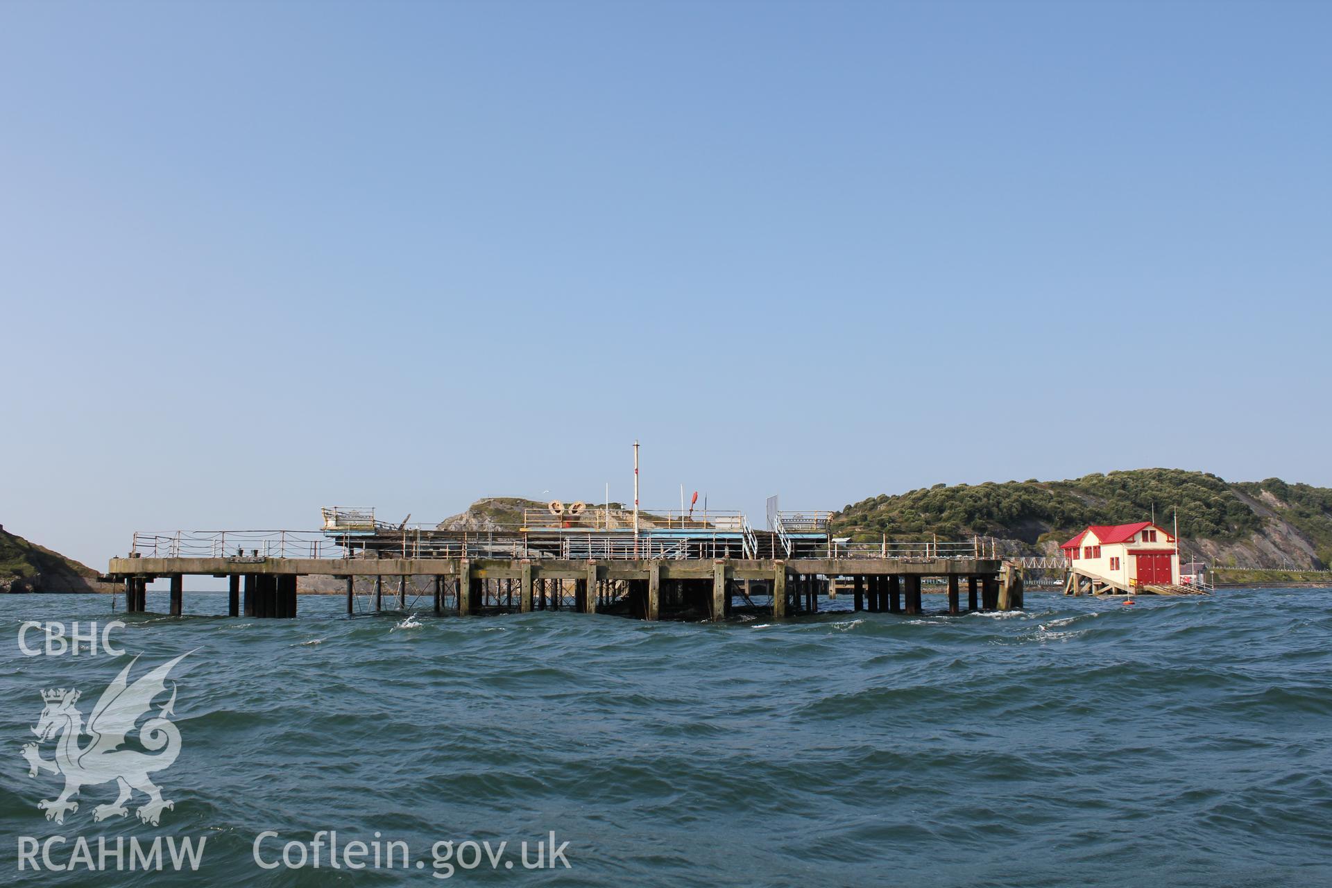 End on view of concrete landing stage.