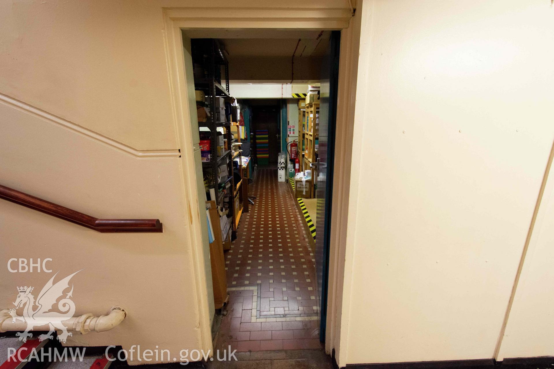 Science storeroom doorway. North east wing. Ground floor. Cathays High School
