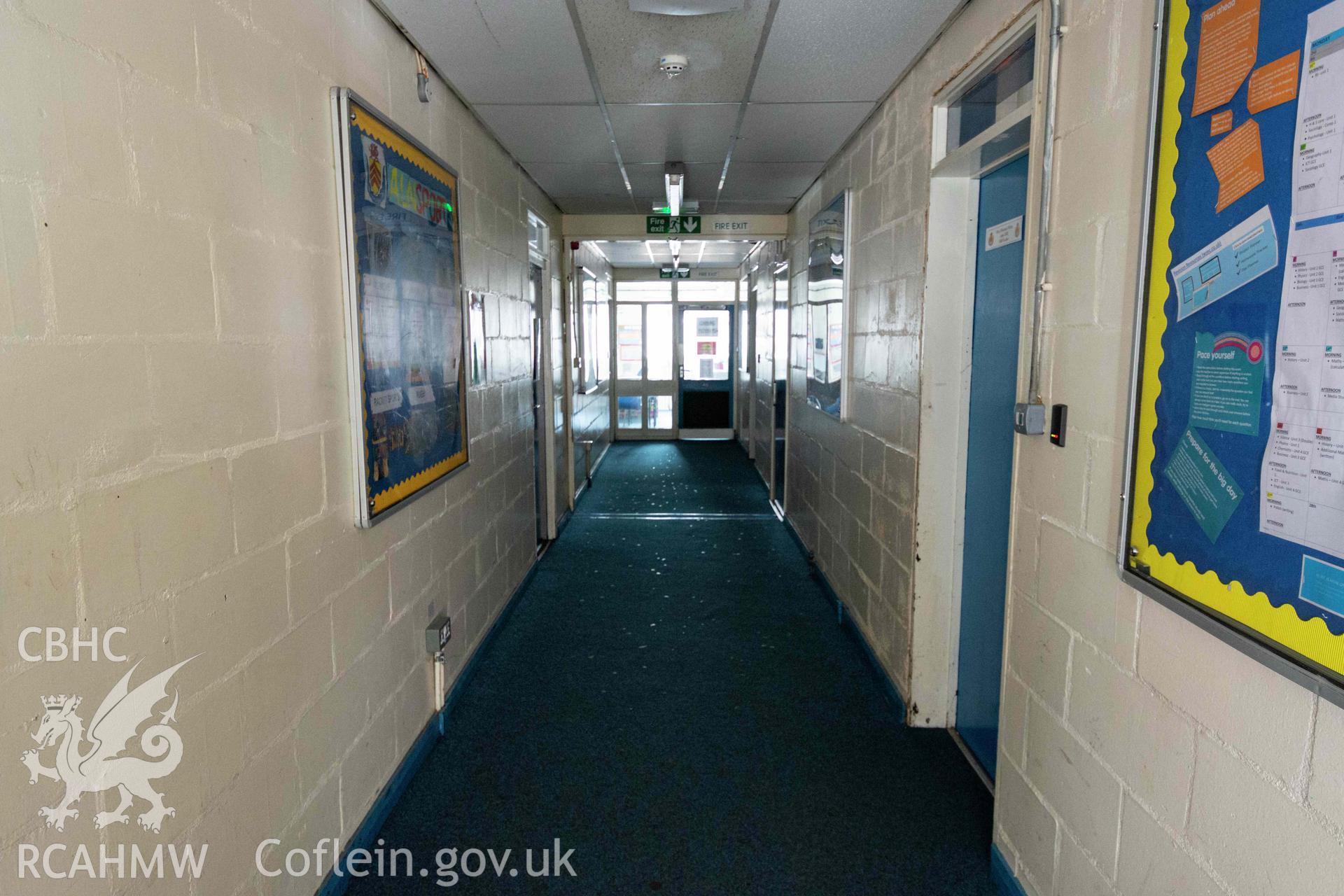 Learning support area with rooms to each side. North east wing. Ground floor. Cathays High School
