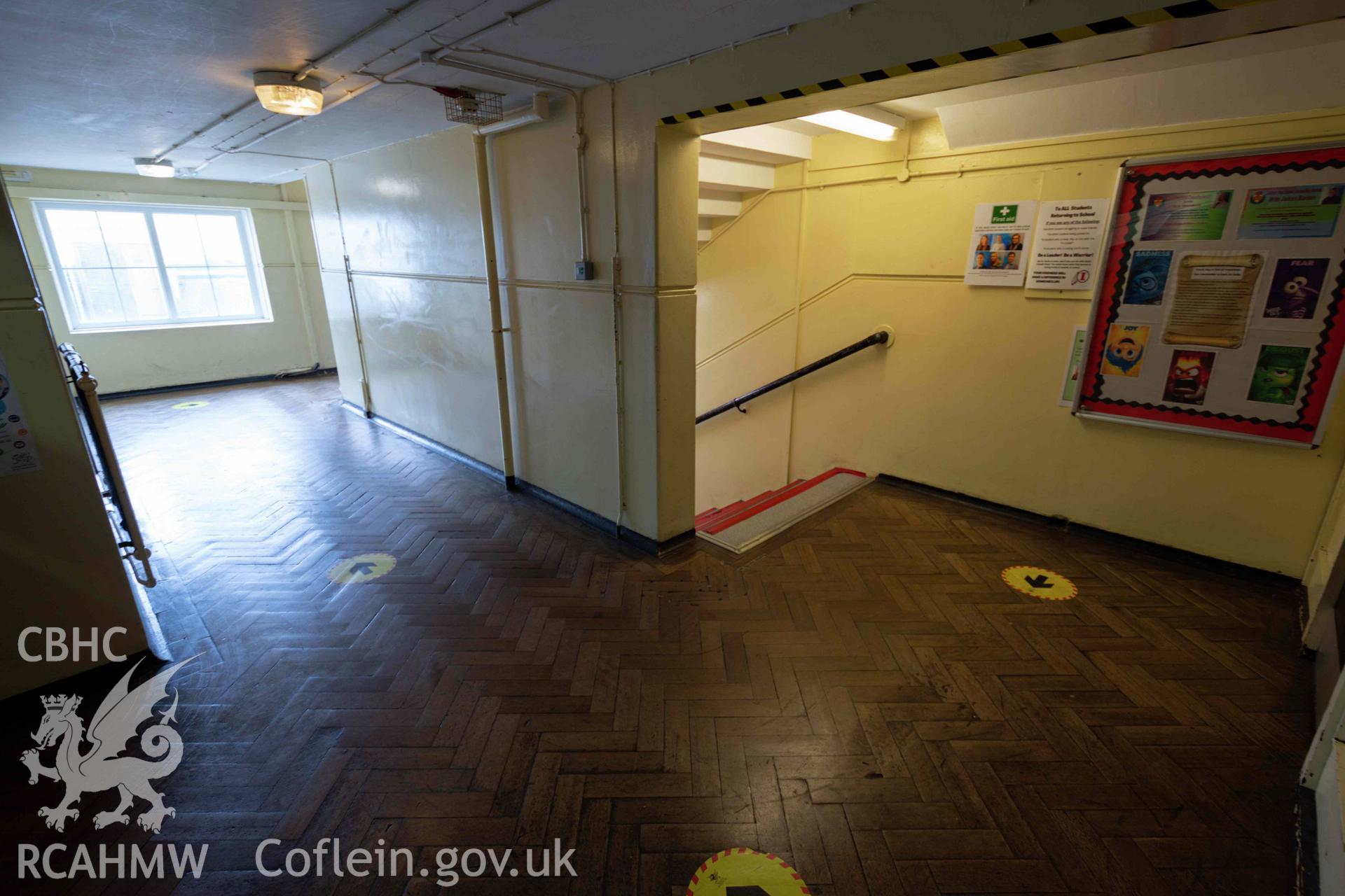 Mezzanine level landing. North east wing. Cathays High School