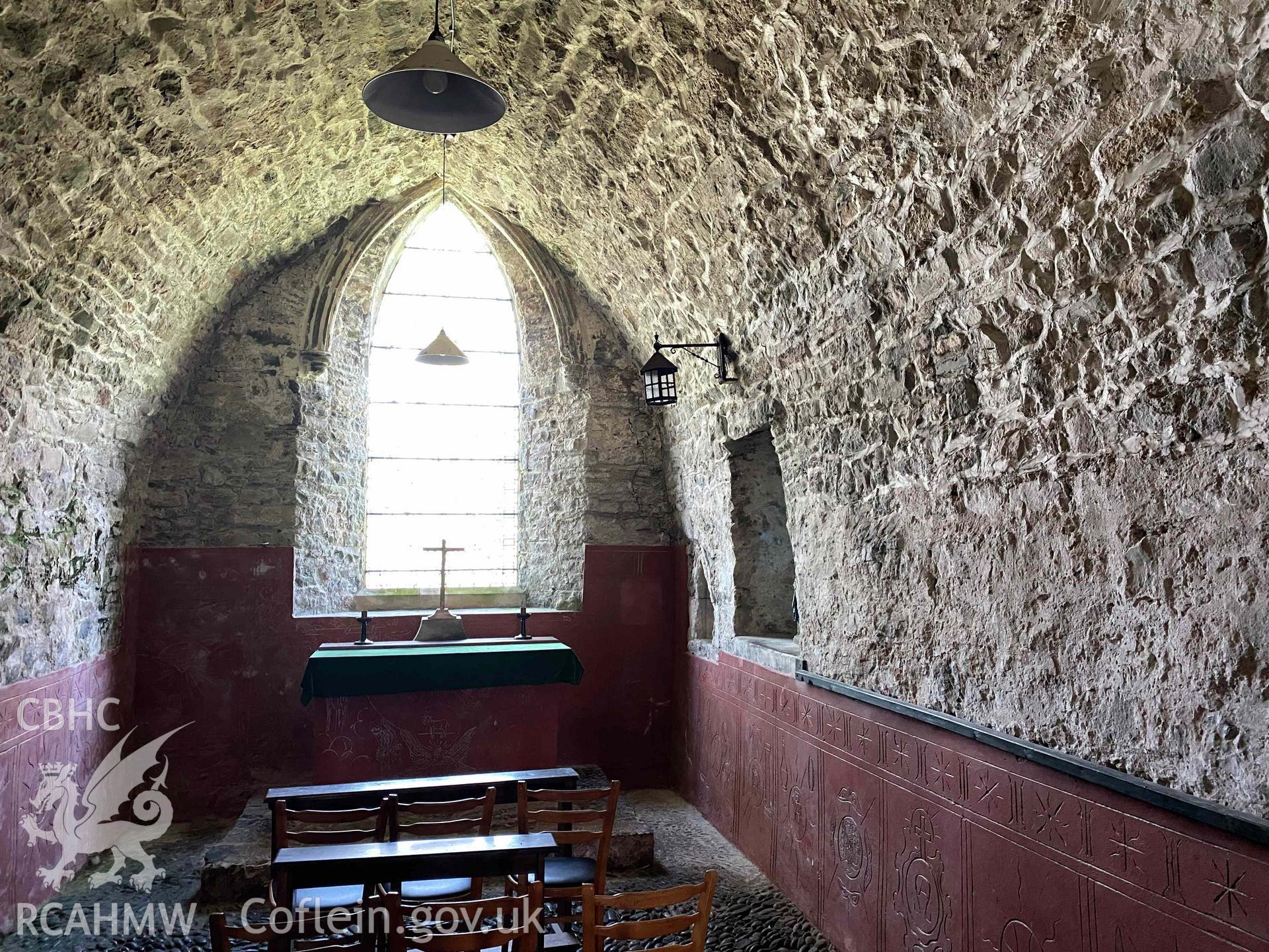 Digital photograph of St Mary's Priory's church, Caldey Island, produced by Paul Davis in 2023