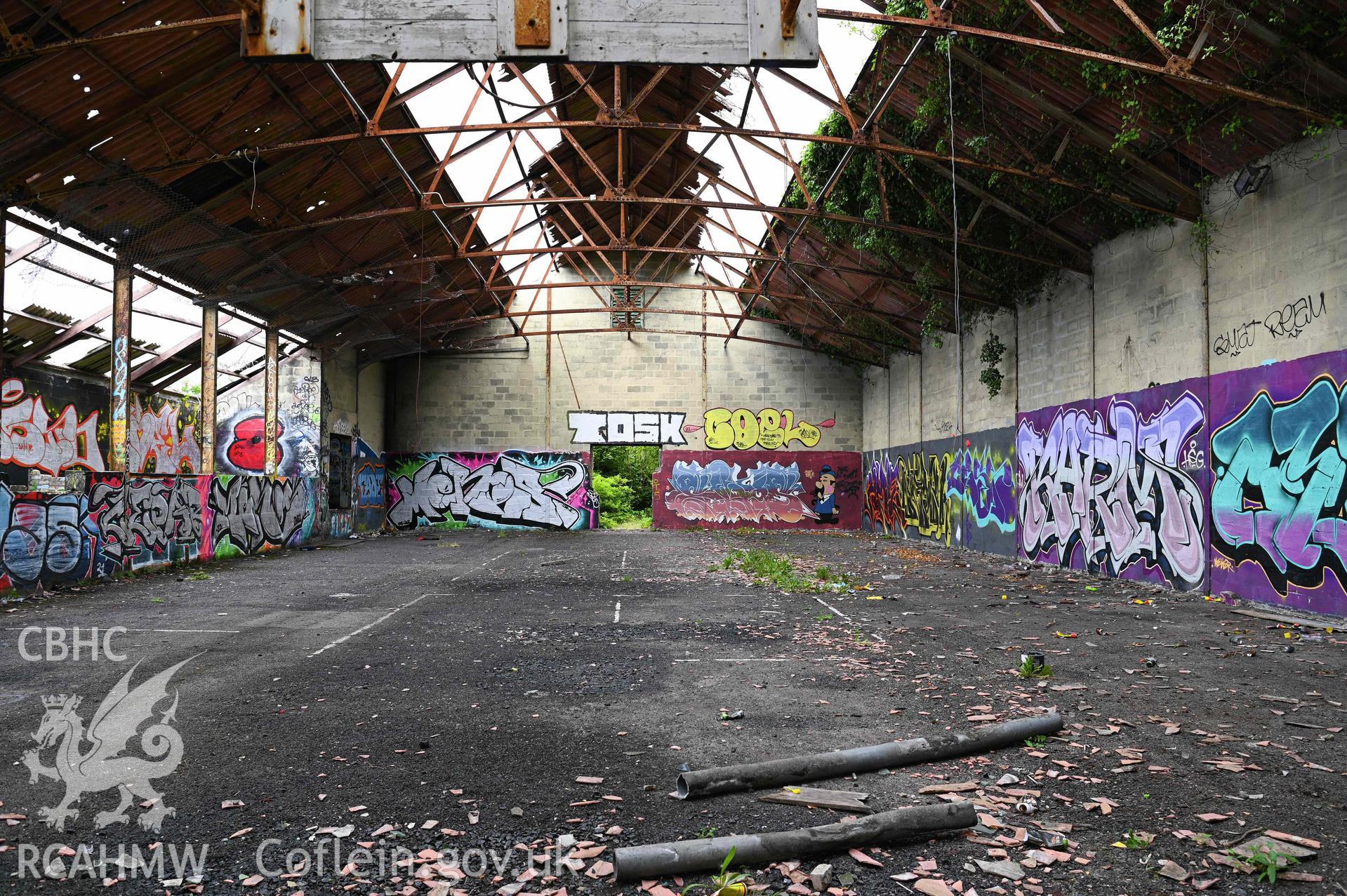 Interior view along gymnasium towar north entrance. St Athan Boys Village