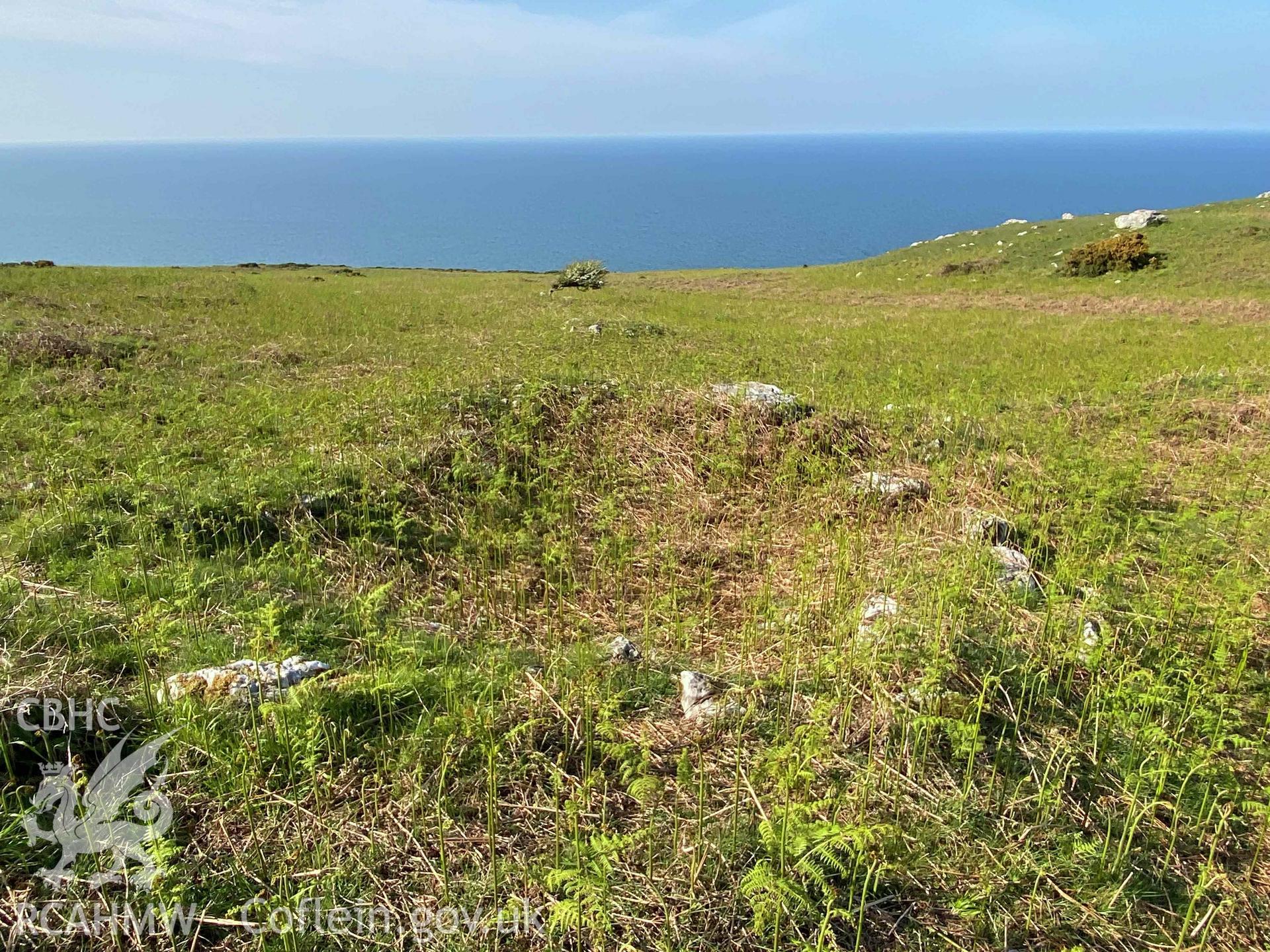 Digital photograph of Great Orme huts, produced by Paul Davis in 2023