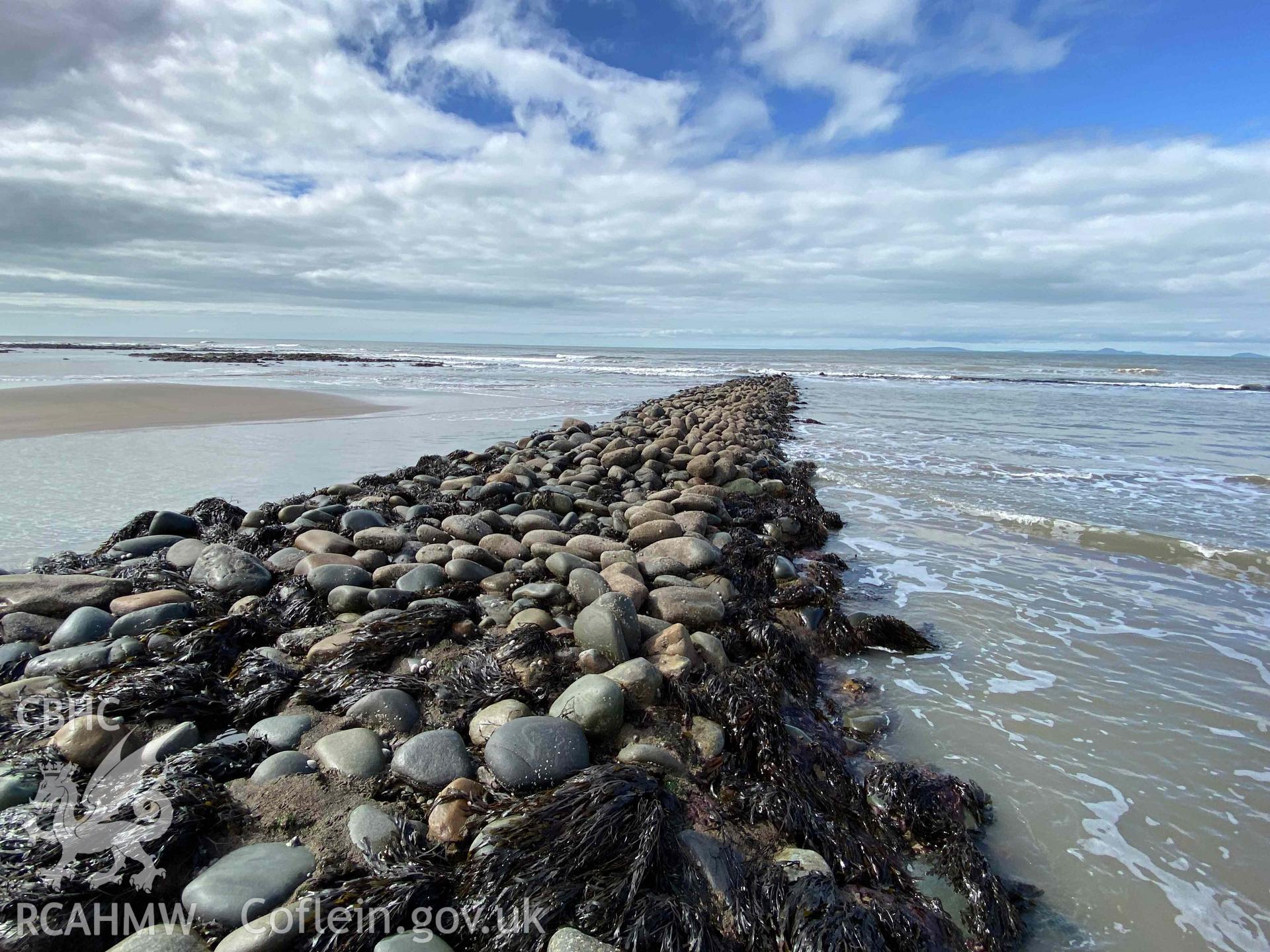 Digital photograph of Llwyngwril Fish Trap, produced by Paul Davis in 2023