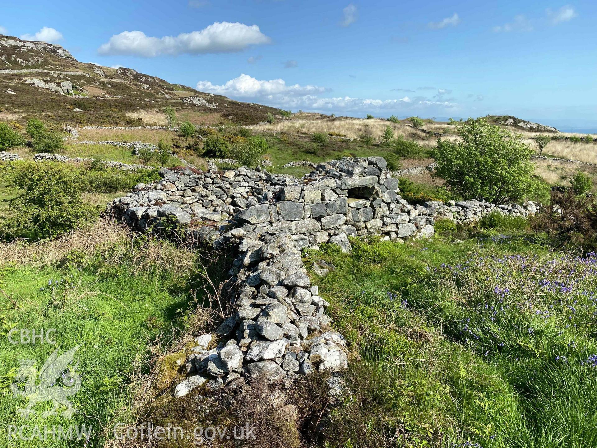 Digital photograph of barn at Brandy Bach farmstead, Garndolbenmaen, produced by Paul Davis in 2023