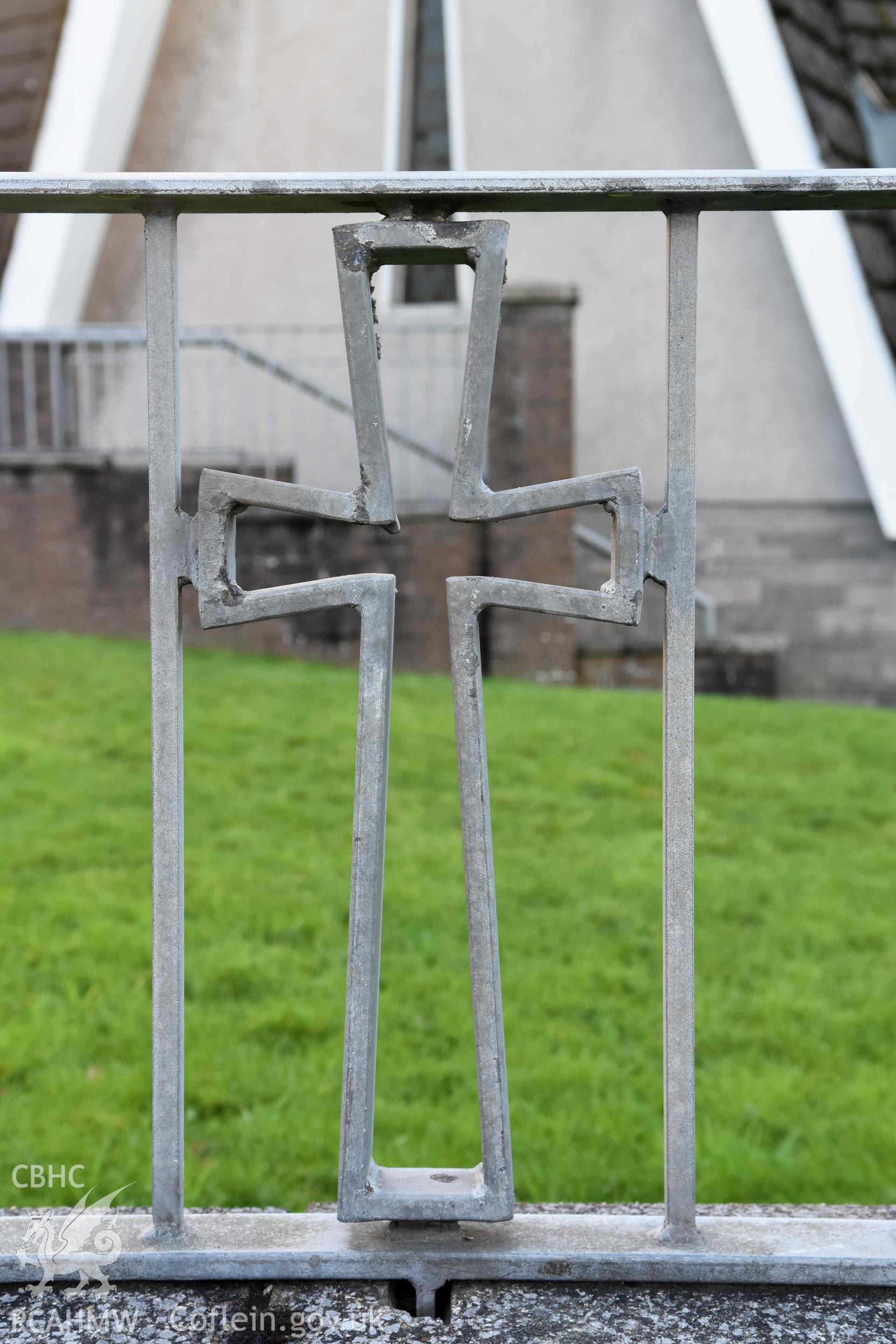 Detail of railings to church site from Cimla Road