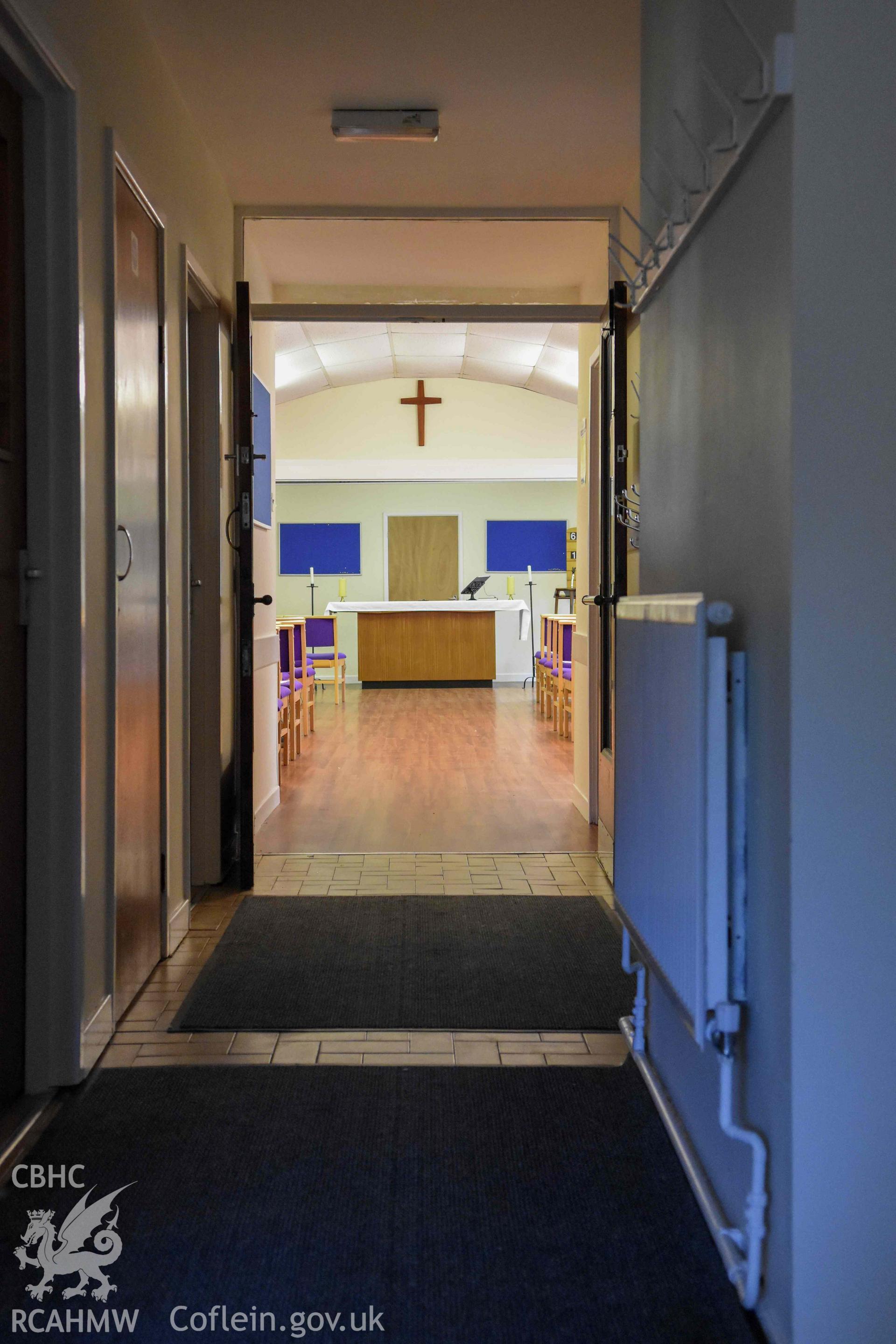 Corridor south into church hall