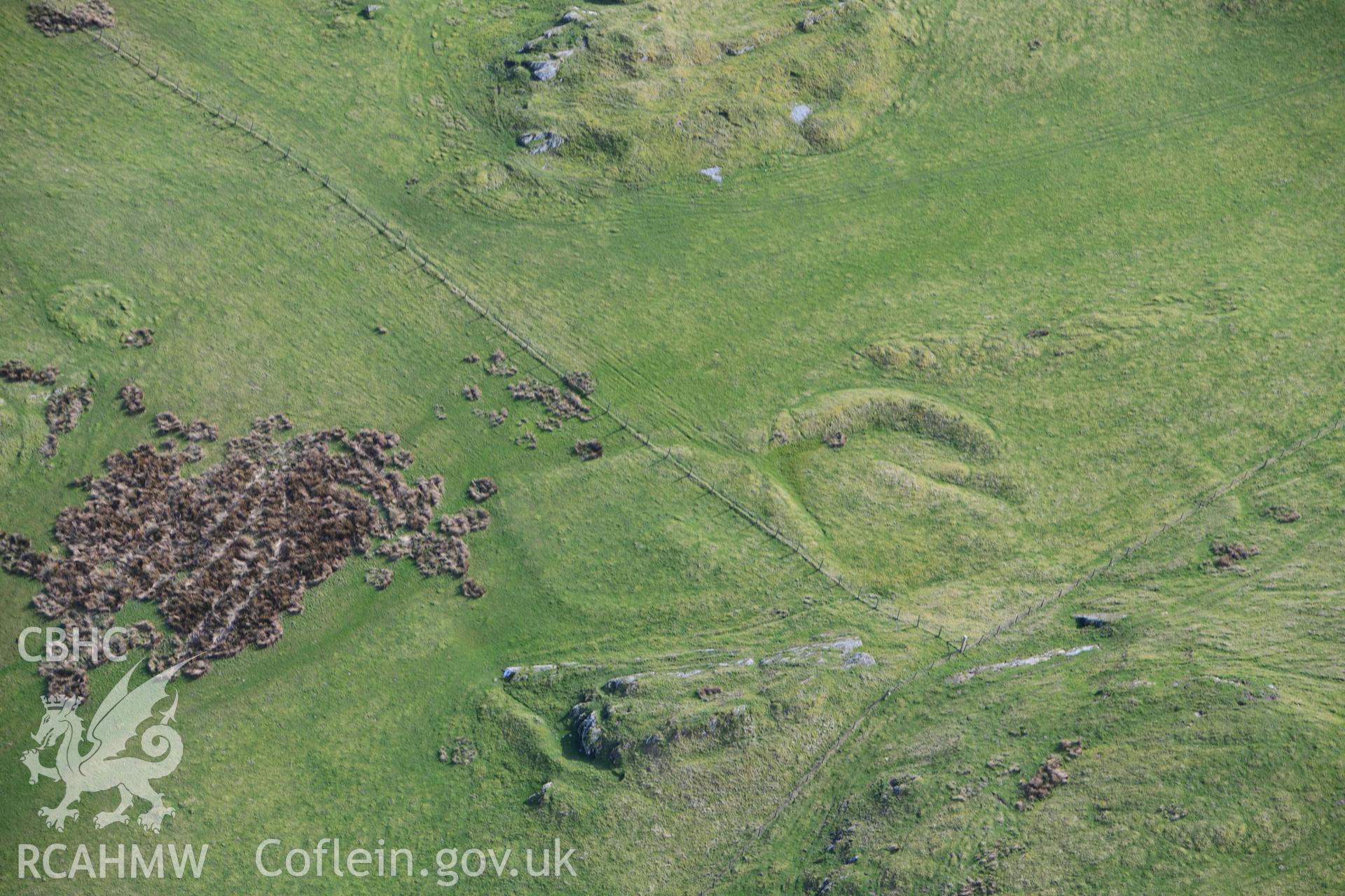 Cefn Goleu deserted settlement II. Oblique aerial photograph taken during the Royal Commission’s programme of archaeological aerial reconnaissance by Toby Driver on 14 March 2022.