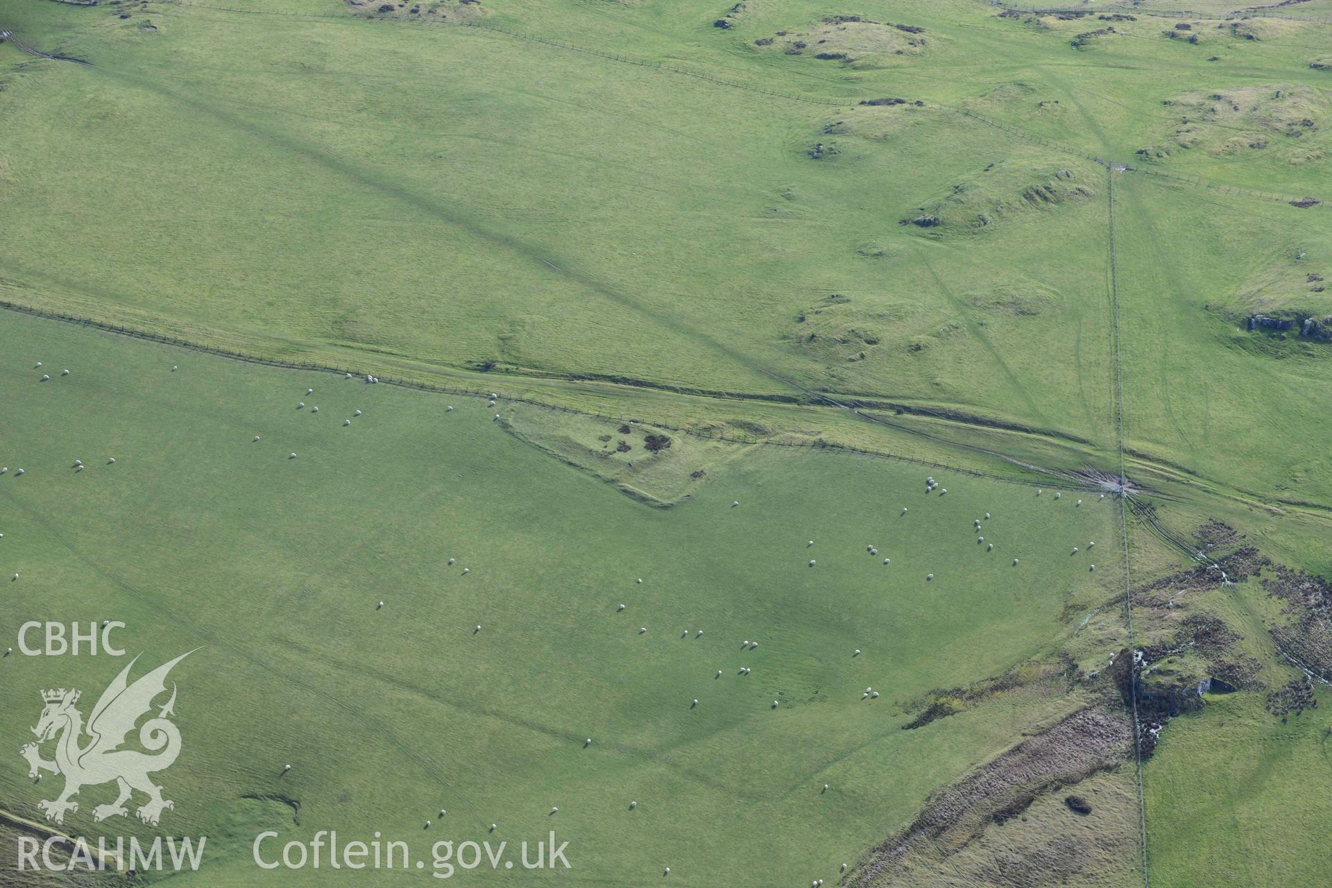 Cefn Goleu/Cwm Sidwal deserted rural settlement. Oblique aerial photograph taken during the Royal Commission’s programme of archaeological aerial reconnaissance by Toby Driver on 14 March 2022.